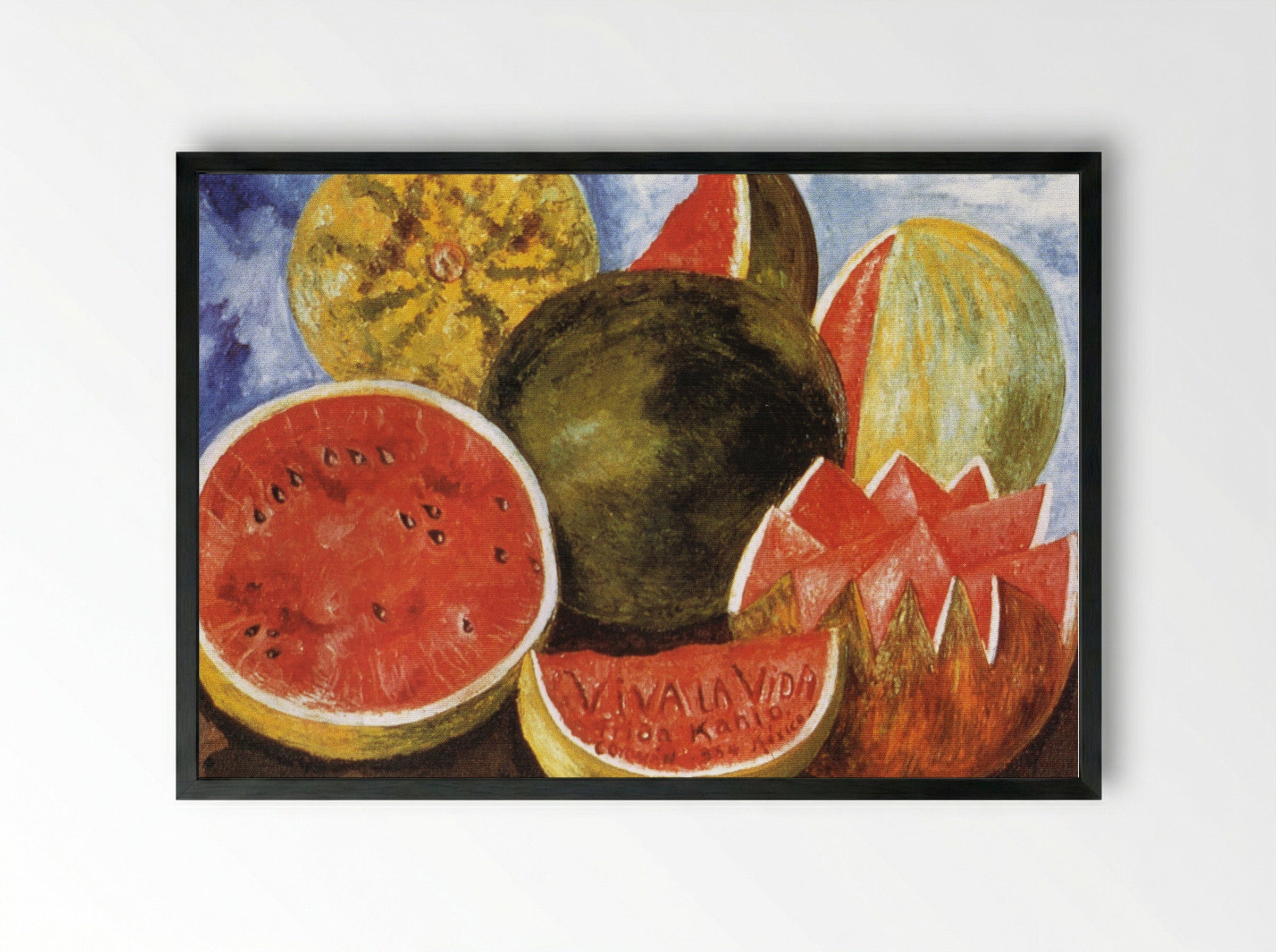Viva la Vida, Watermelons - Frida Kahlo - Framed Print Black