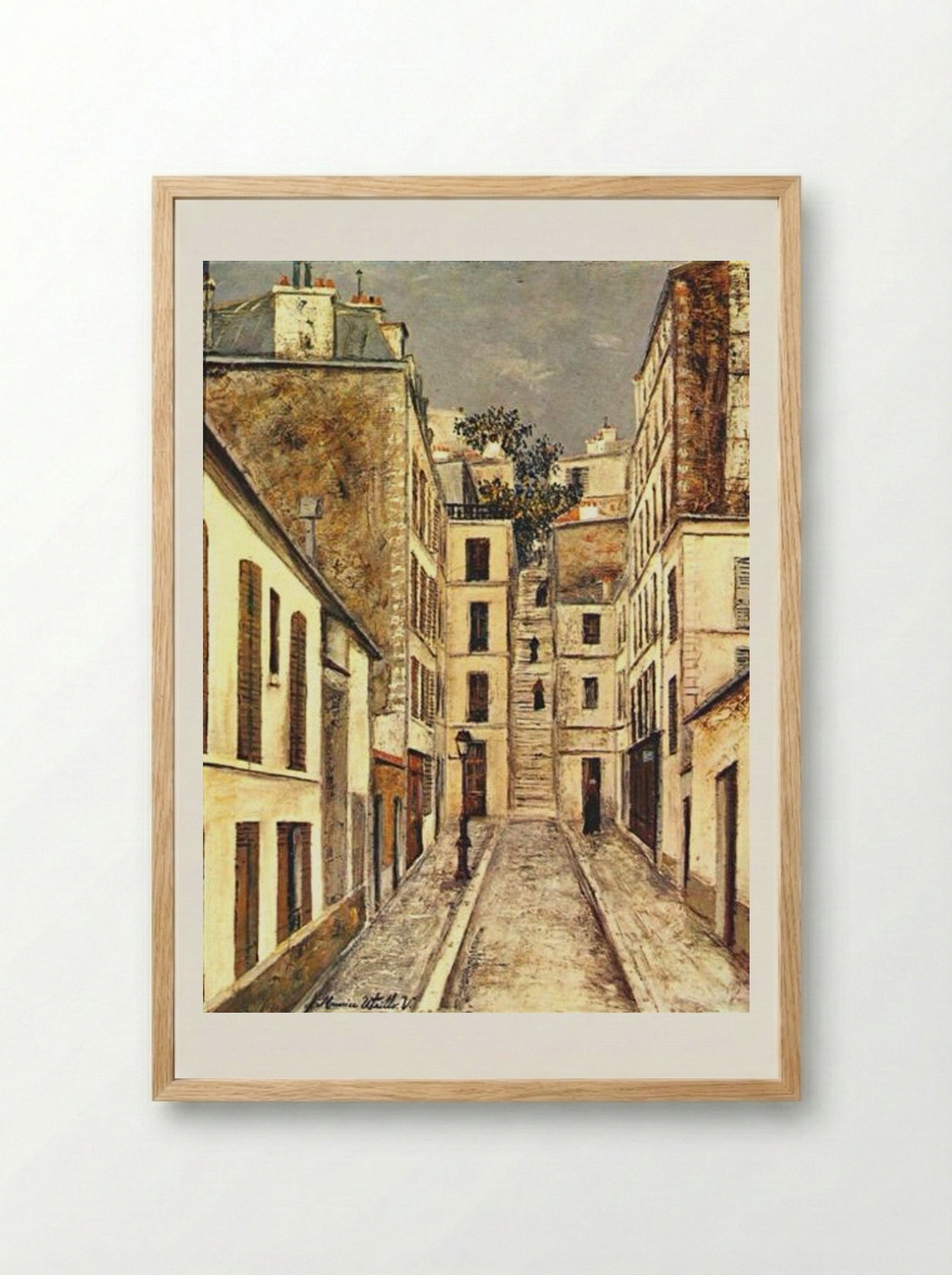 The Passage (The Dead End) - Maurice Utrillo - Framed Print Wood