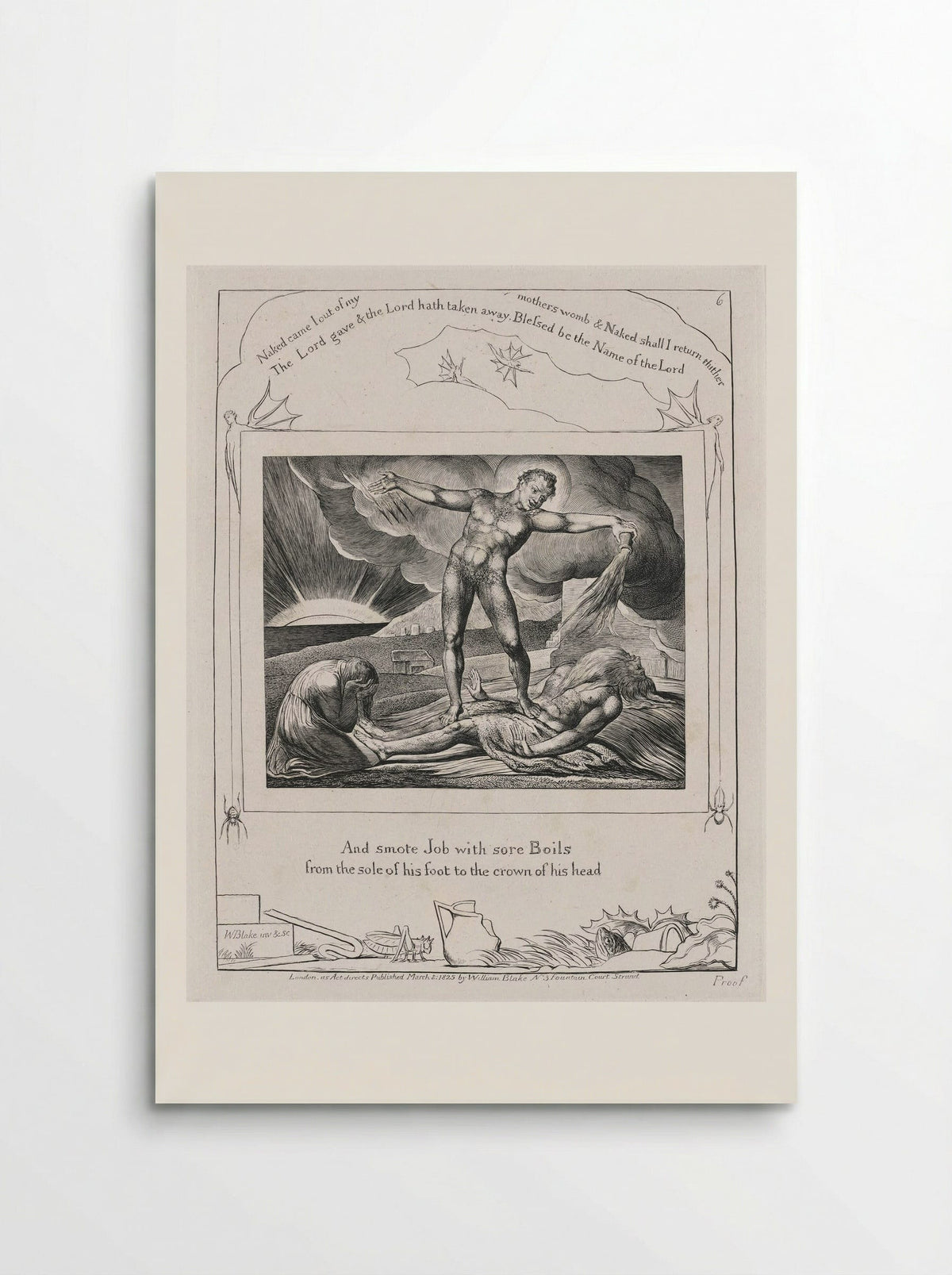 And smote Job with sore Boils - William Blake - Poster