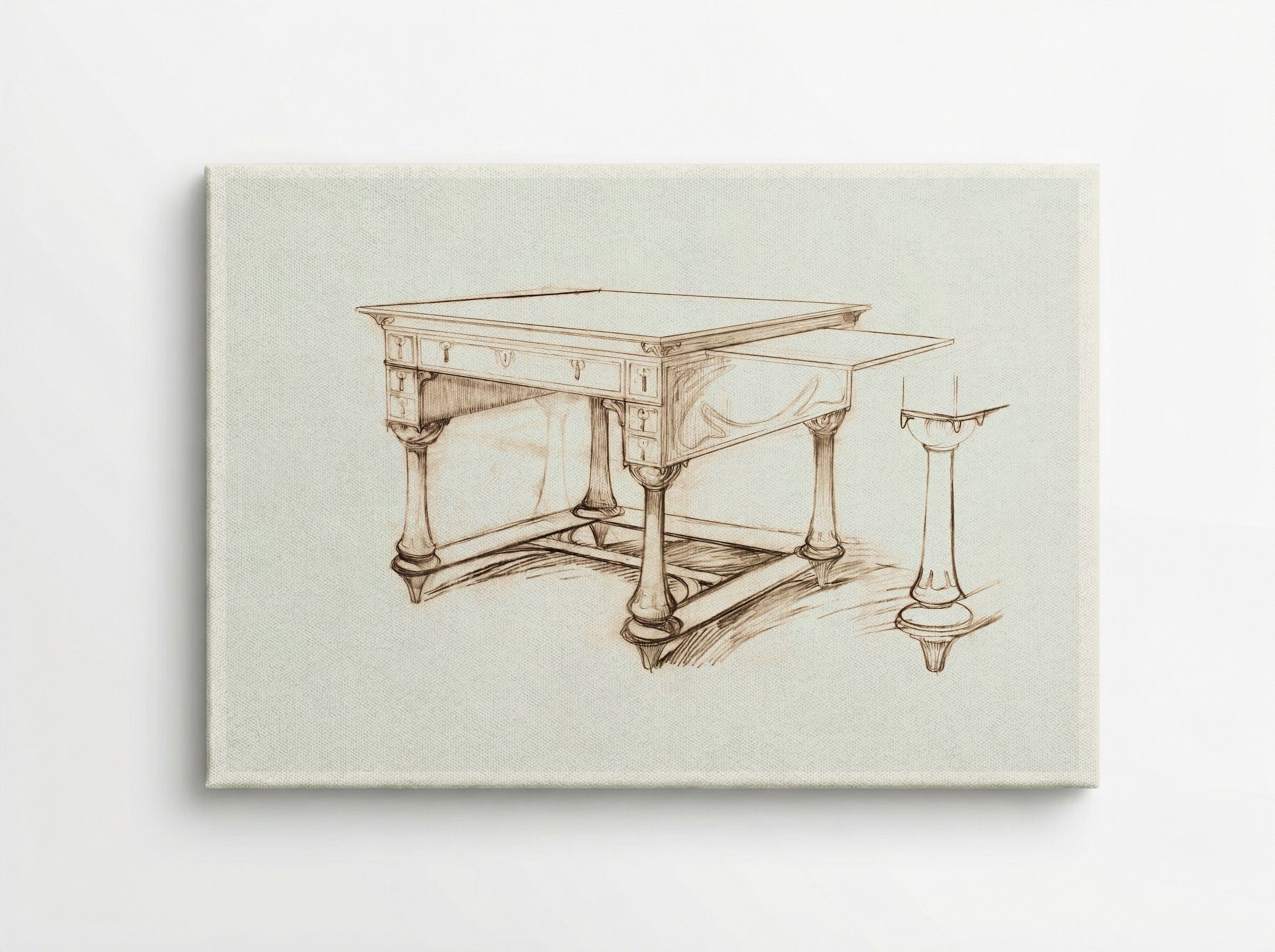 Project of an Office Table - Alphonse Mucha - Canvas