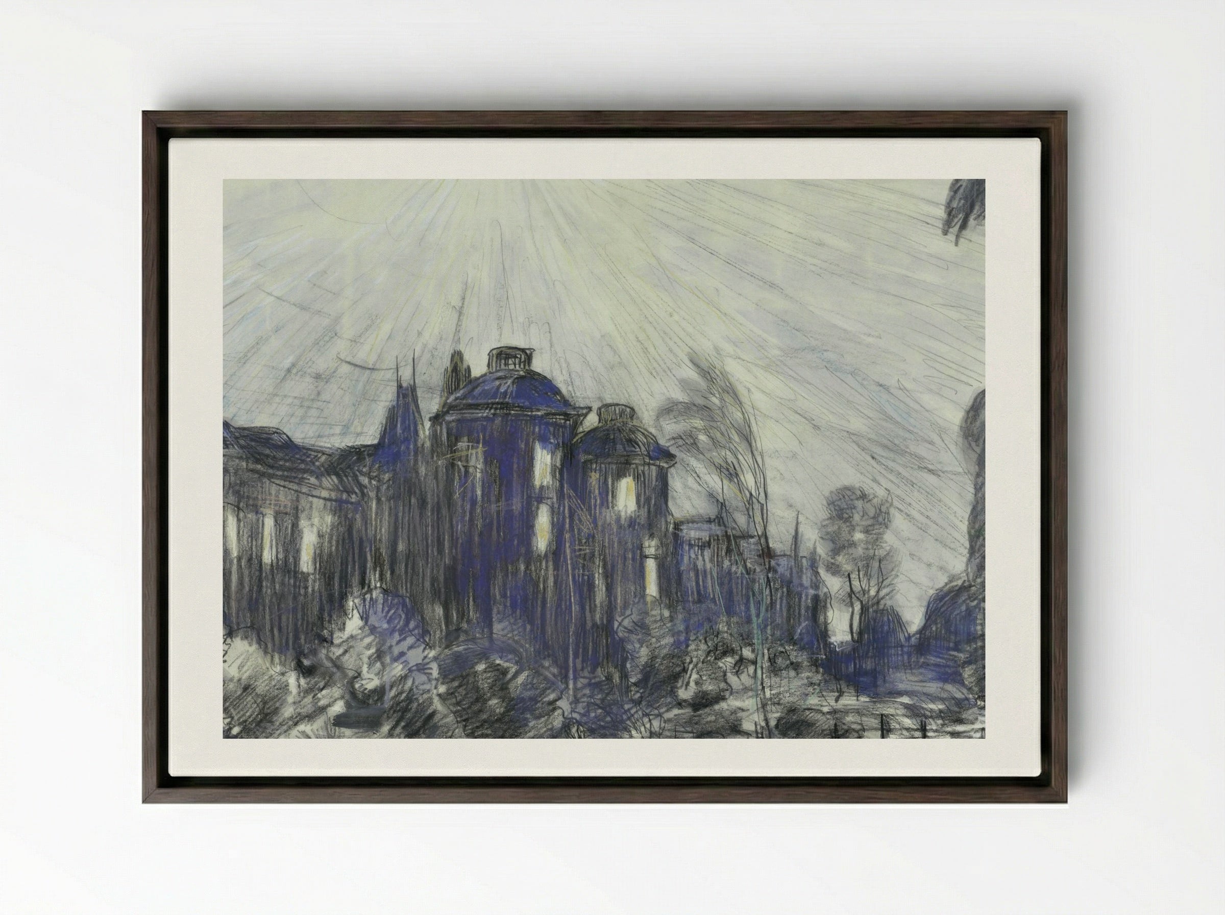 Huizen aan de Laan van Nieuw-Oosteinde te Voorburg - Theo van Hoytema - Framed Canvas Dark Wood