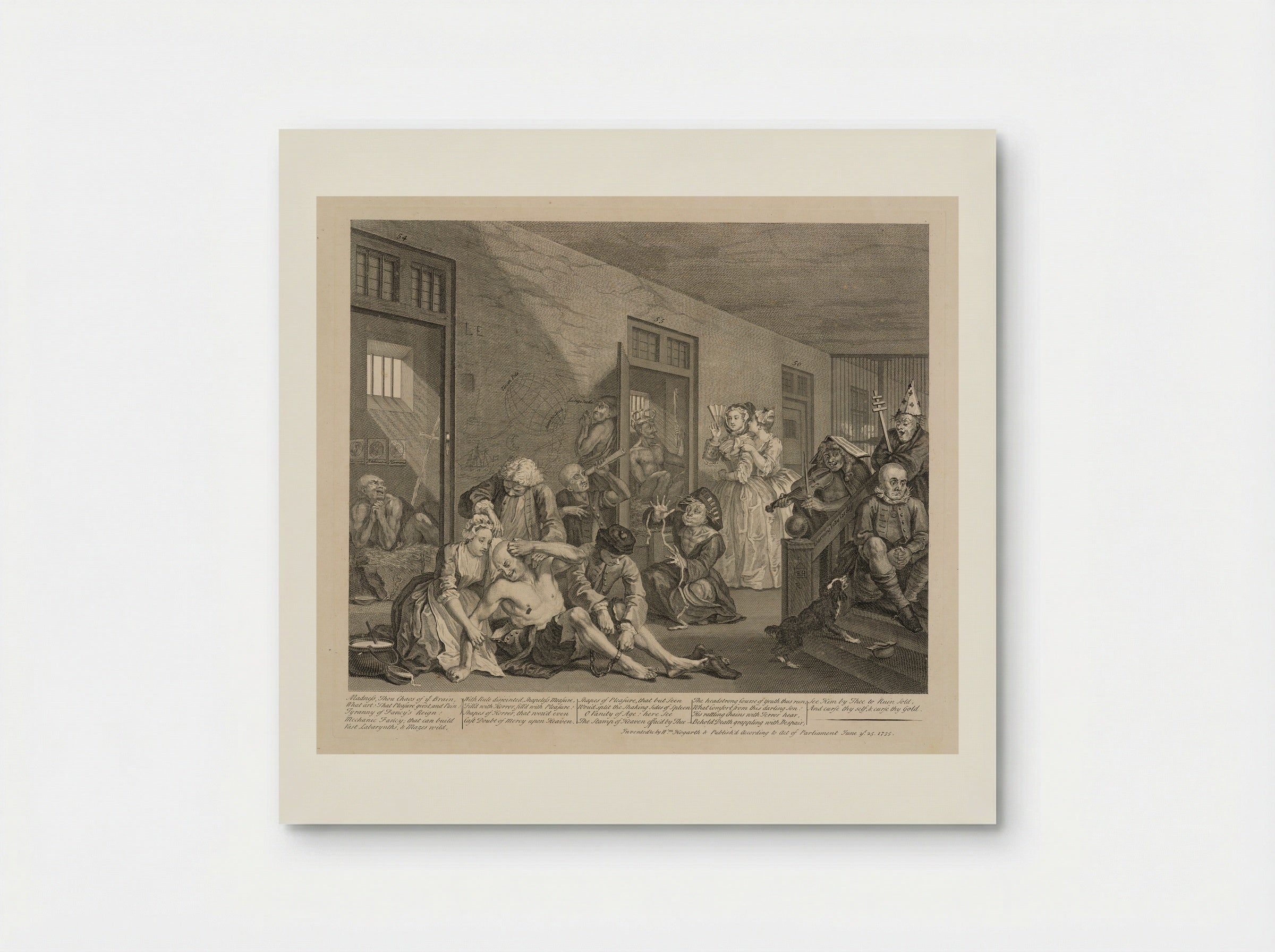 The Rake in Bedlam - William Hogarth - Poster