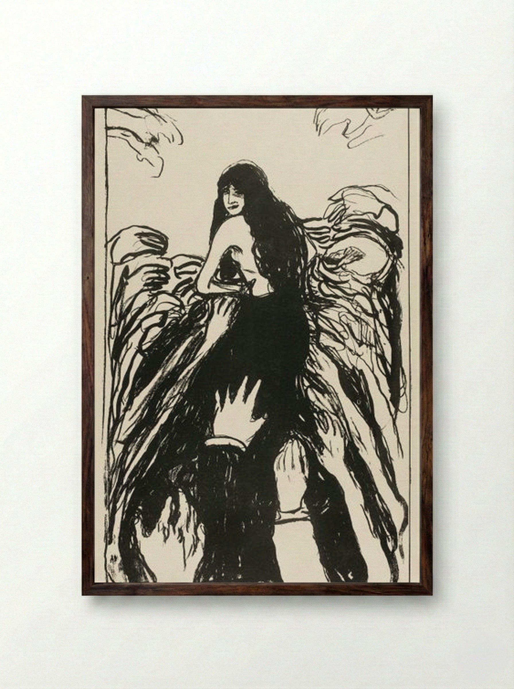 The Hands - Edvard Munch - Framed Print Dark Wood