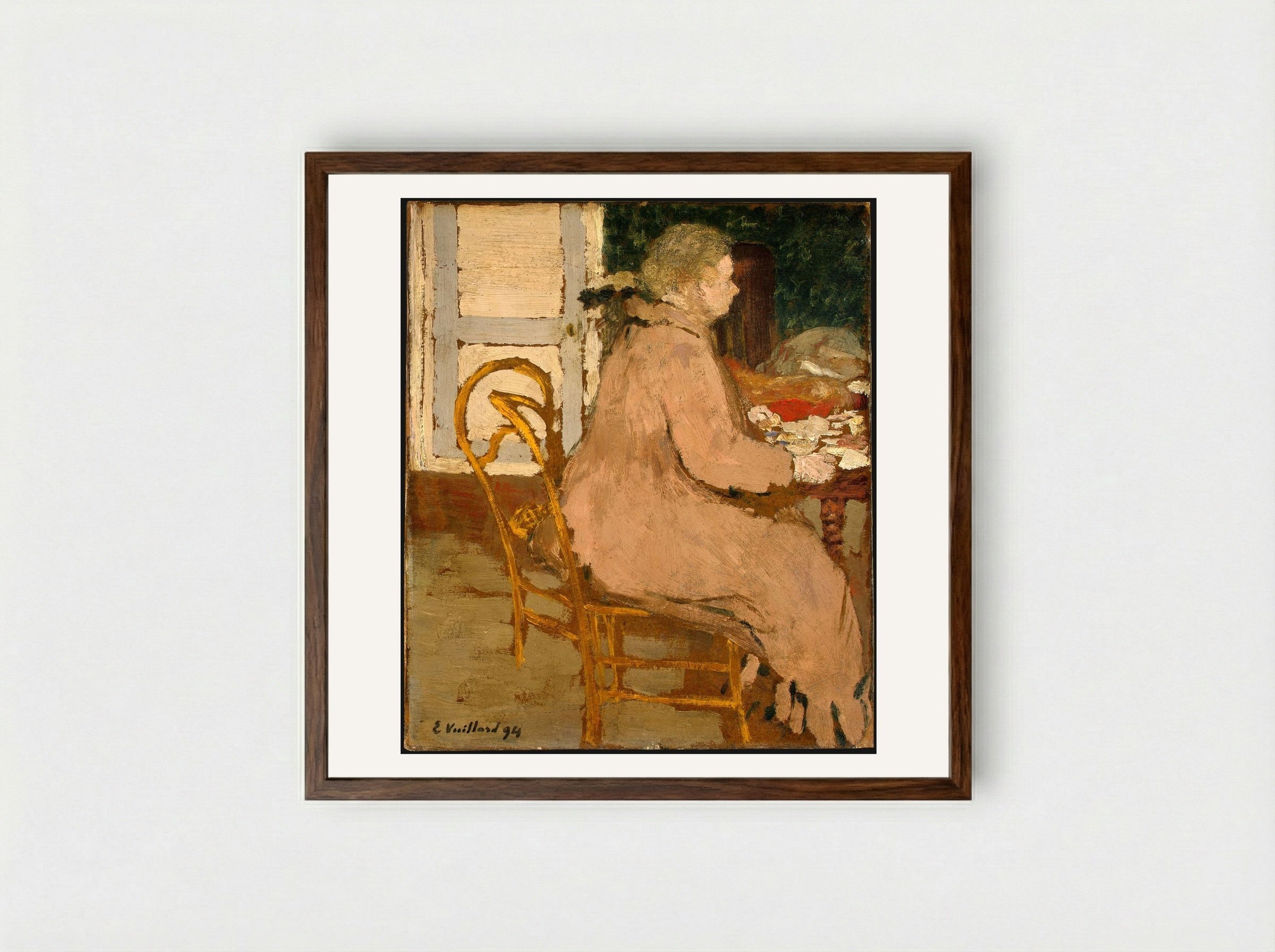 Breakfast - Édouard Vuillard - Framed Print Dark Wood