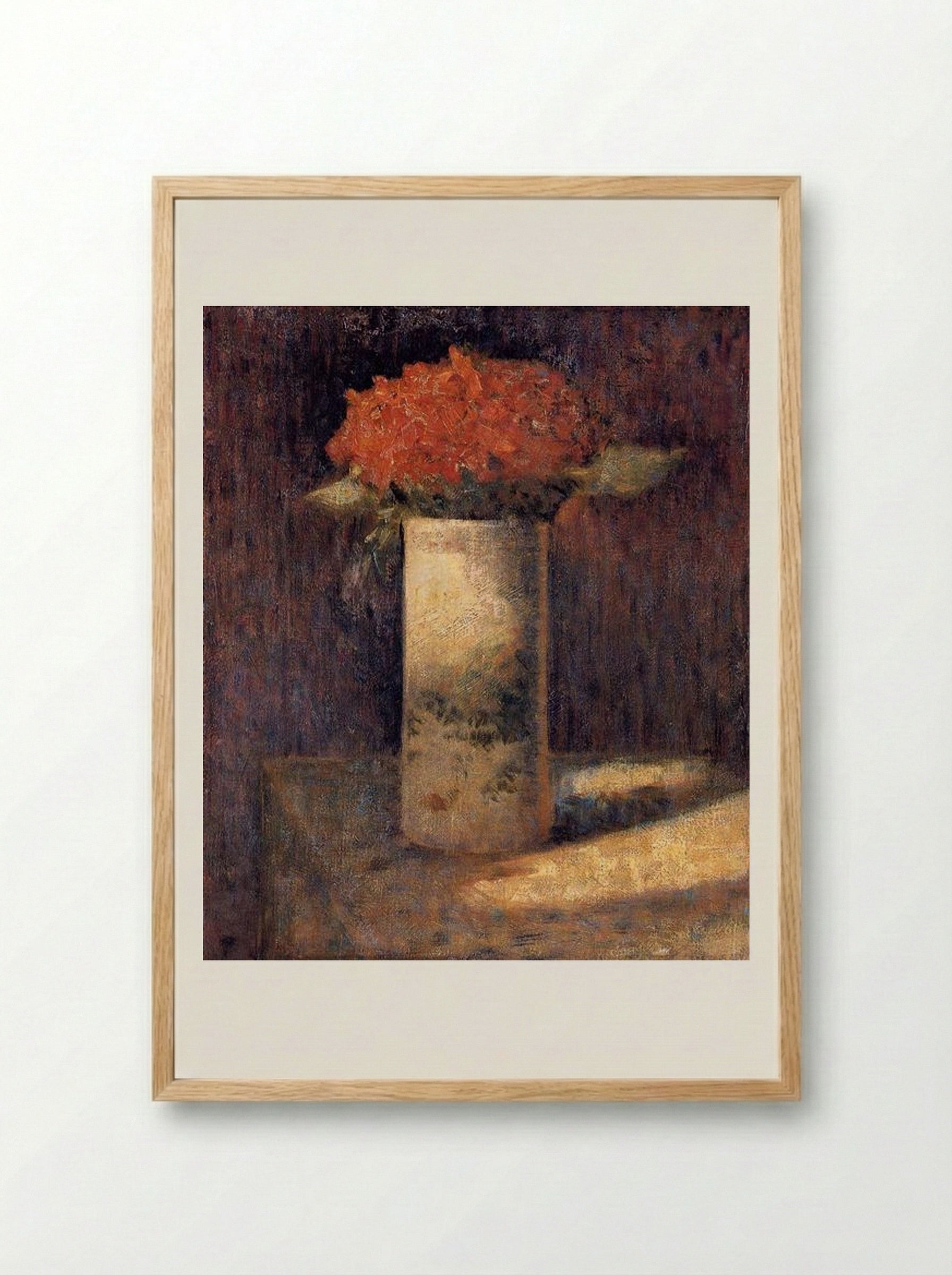 Vase of Flowers - Georges Seurat - Framed Print Wood