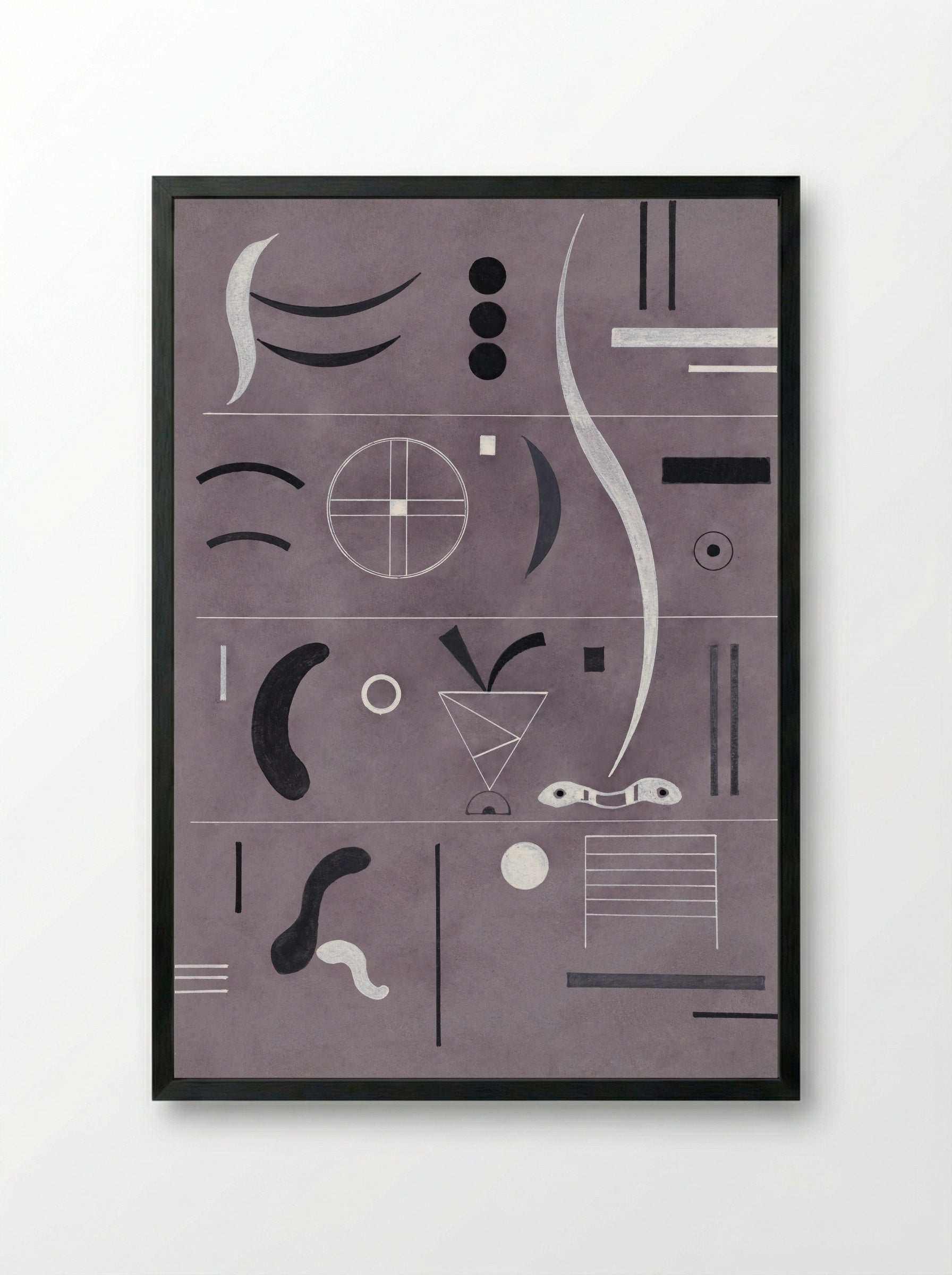 Four Parts - Wassily Kandinsky - Framed Print Black