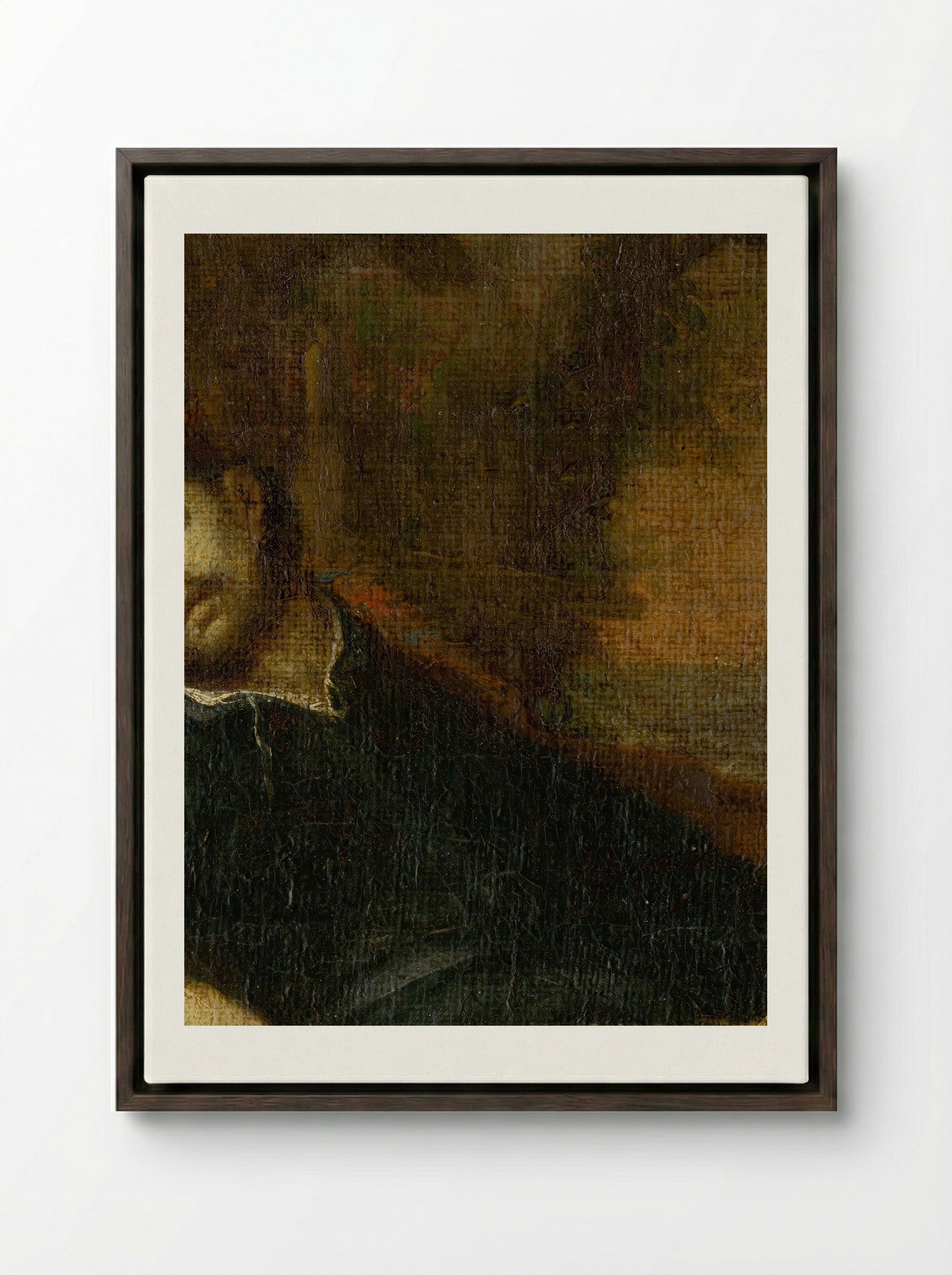The Death of Saint Francis - Fine Art Print - Framed Canvas Dark Wood