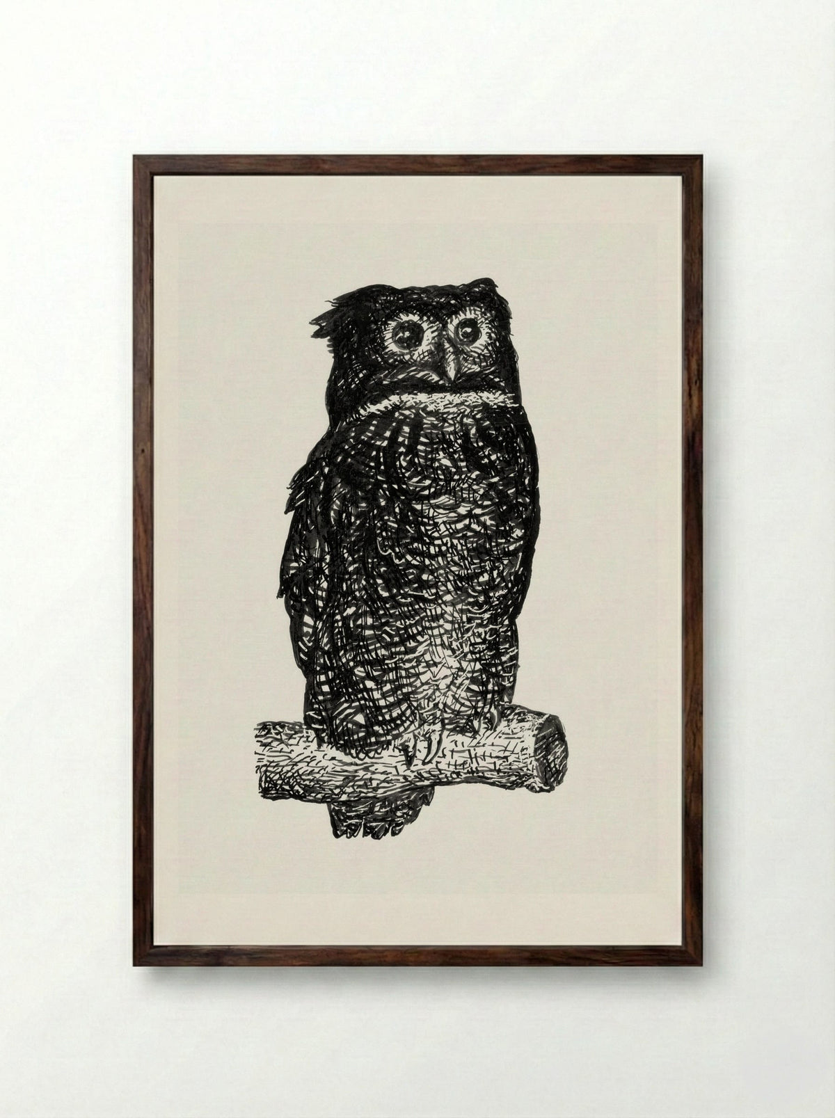 Owl - Leo Gestel - Framed Print Dark Wood