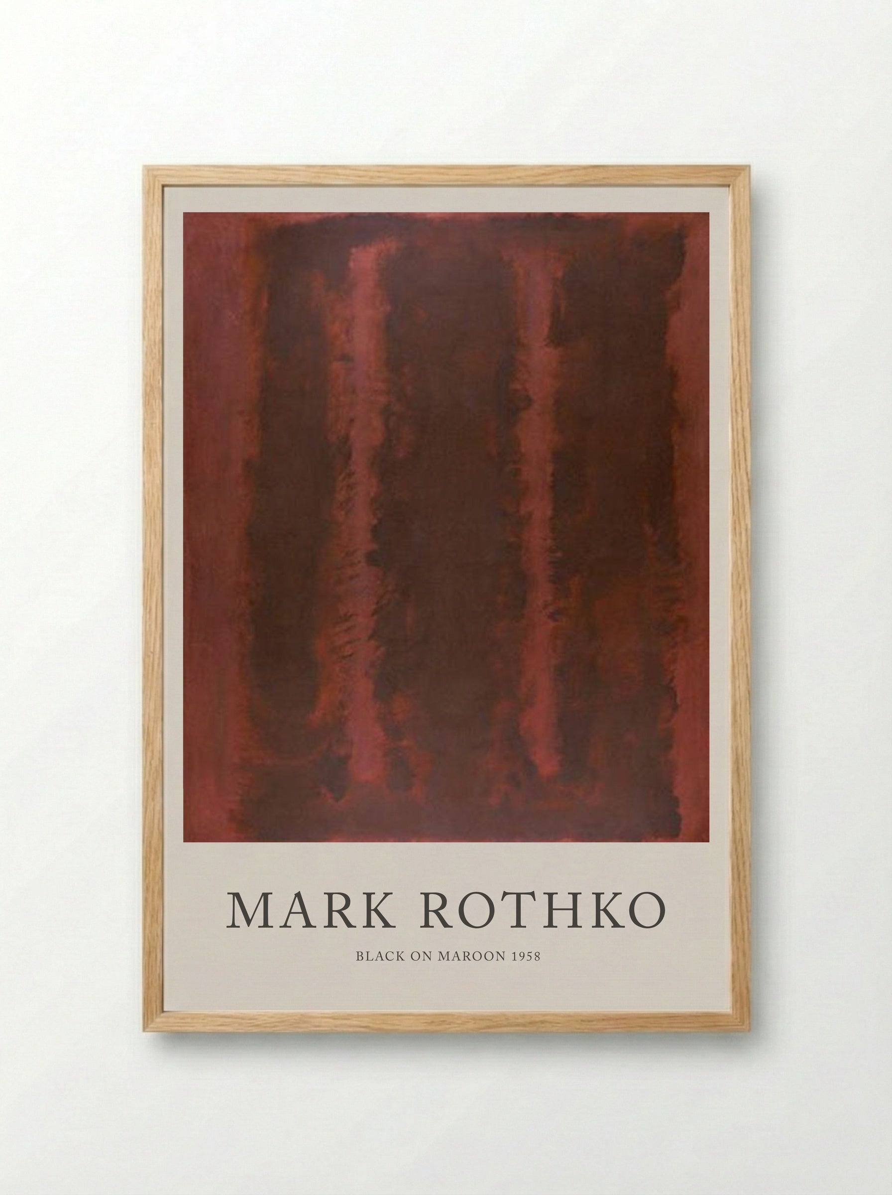 Black on Maroon - Mark Rothko - Framed Print Wood