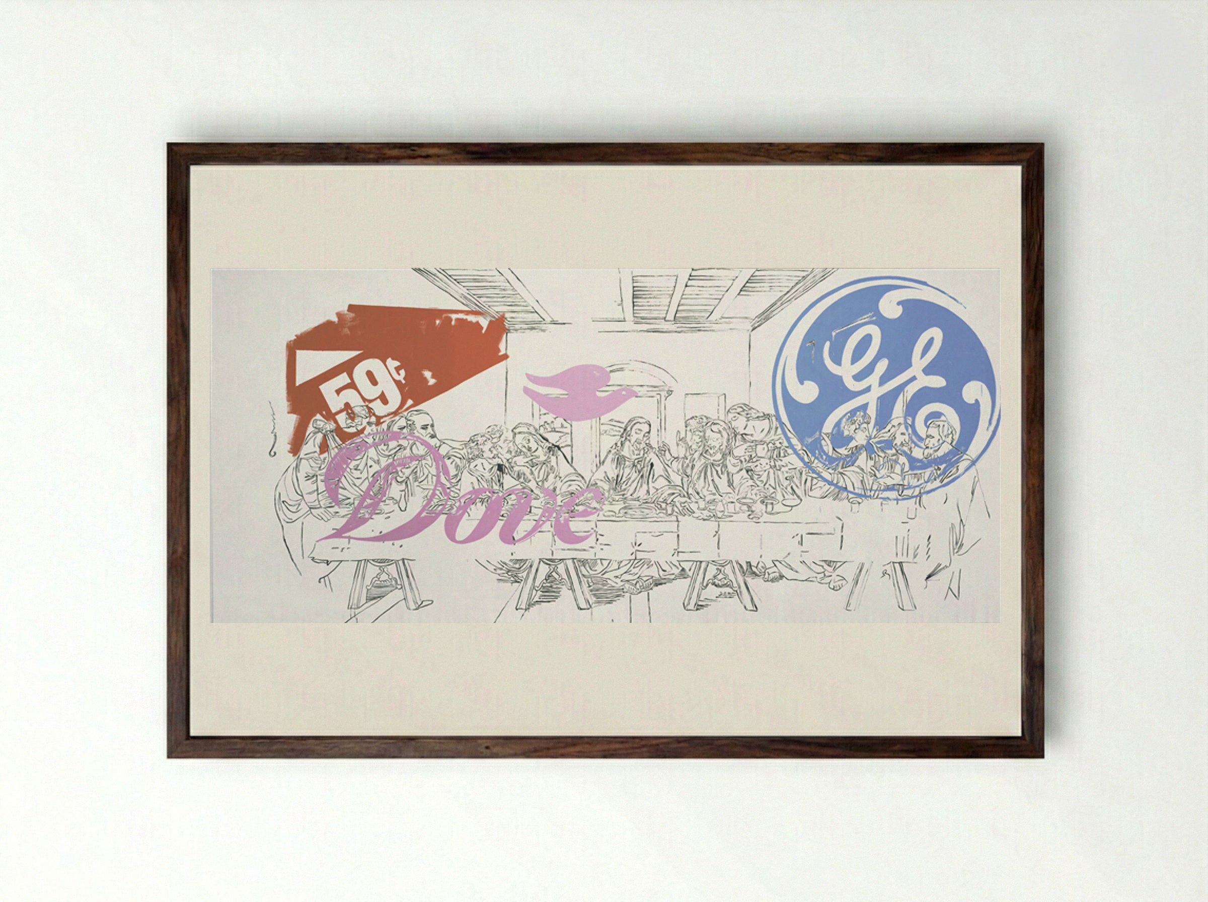 The Last Supper (Andy Warhol) - Andy Warhol - Framed Print Dark Wood