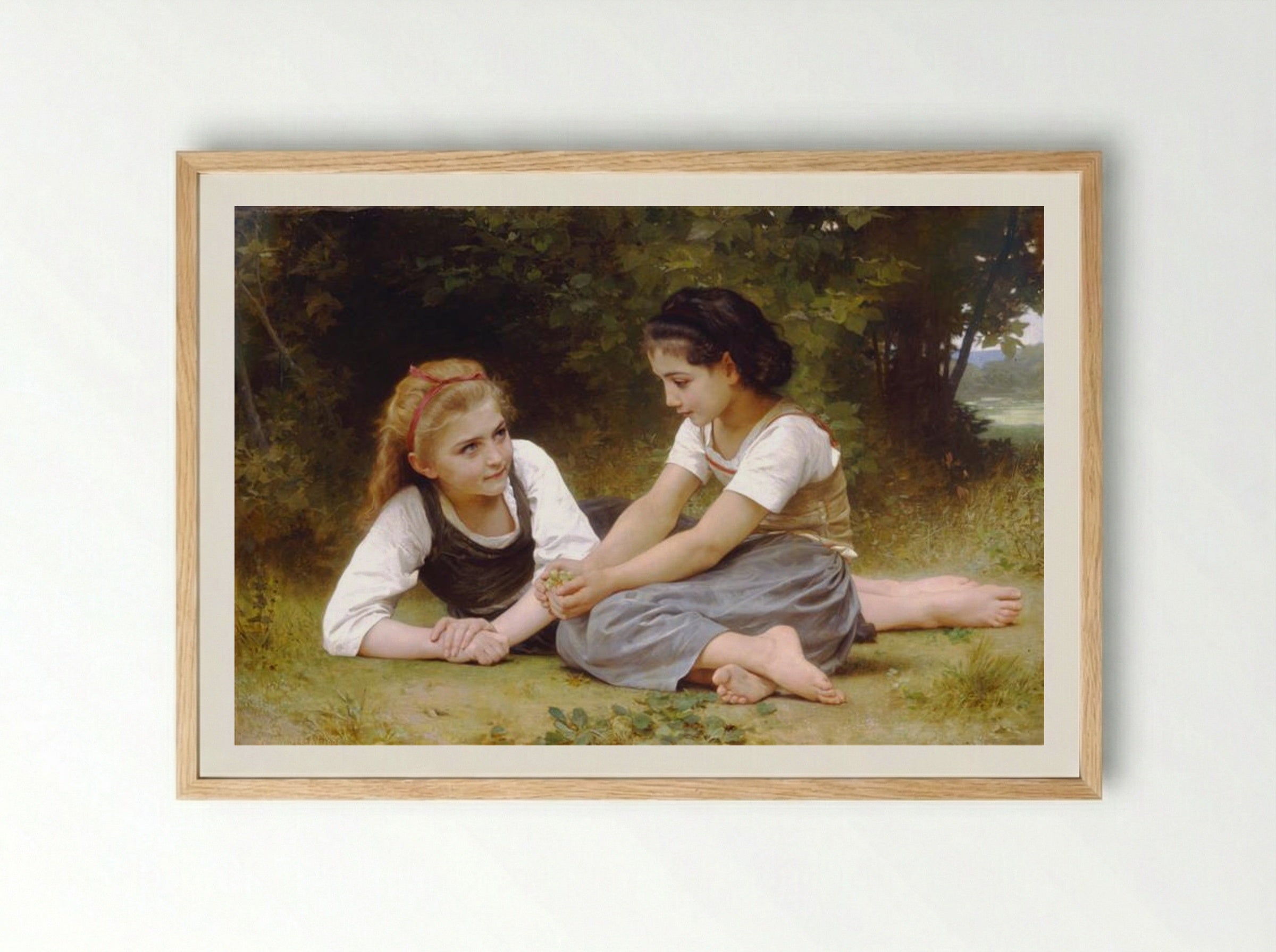 The Nut Gatherers - William-Adolphe Bouguereau - Framed Print Wood