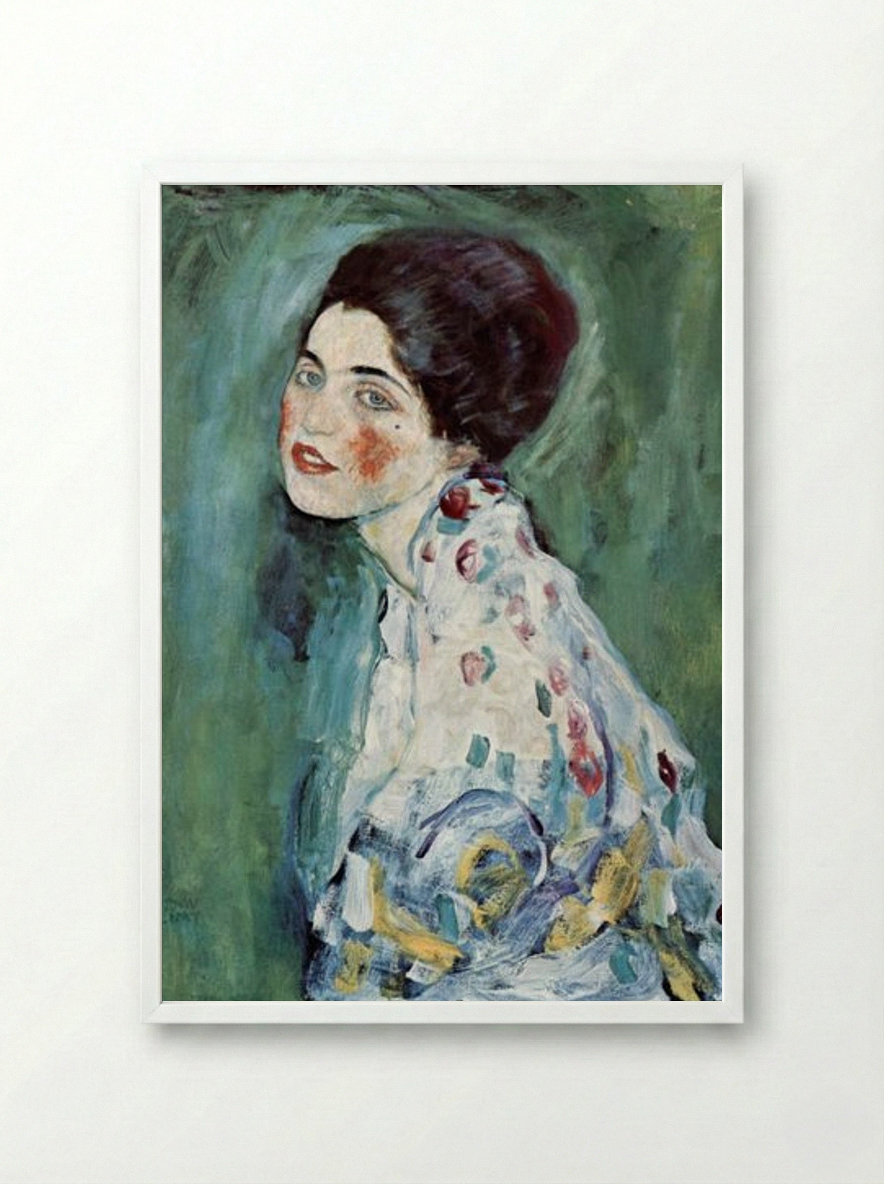 Portrait of a Lady - Gustav Klimt - Framed Print White
