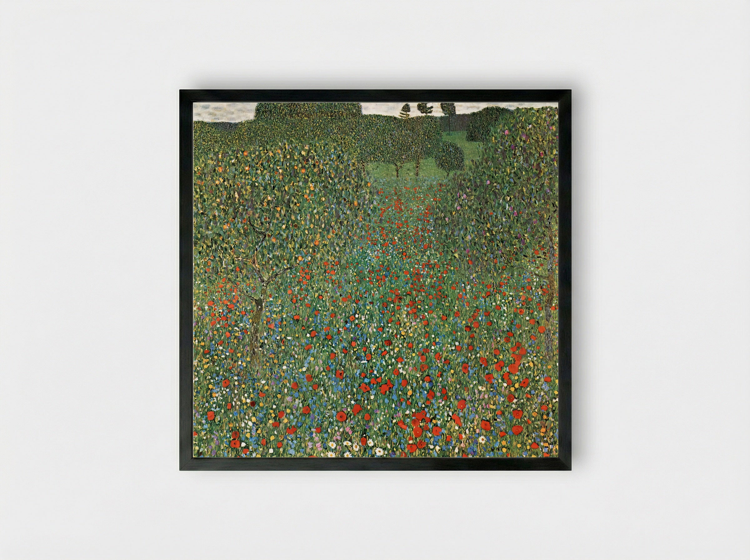 Mohnfeld - Gustav Klimt - Framed Print Black