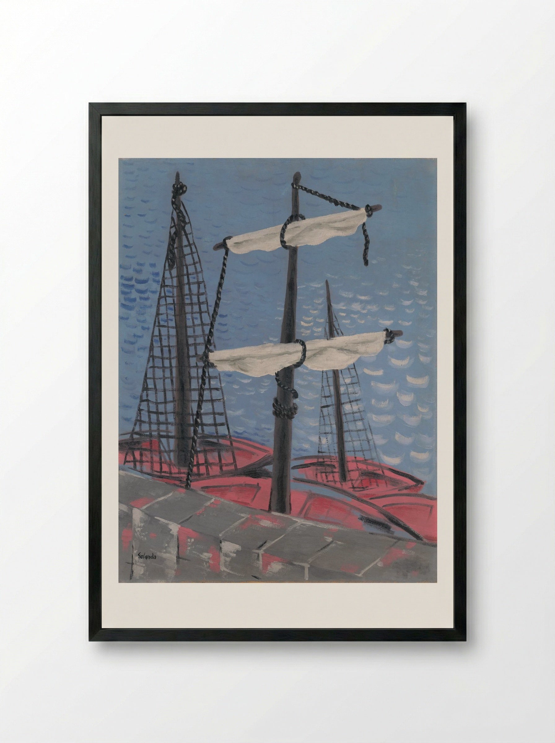 Fishing Boats - Mikuláš Galanda - Framed Print Black