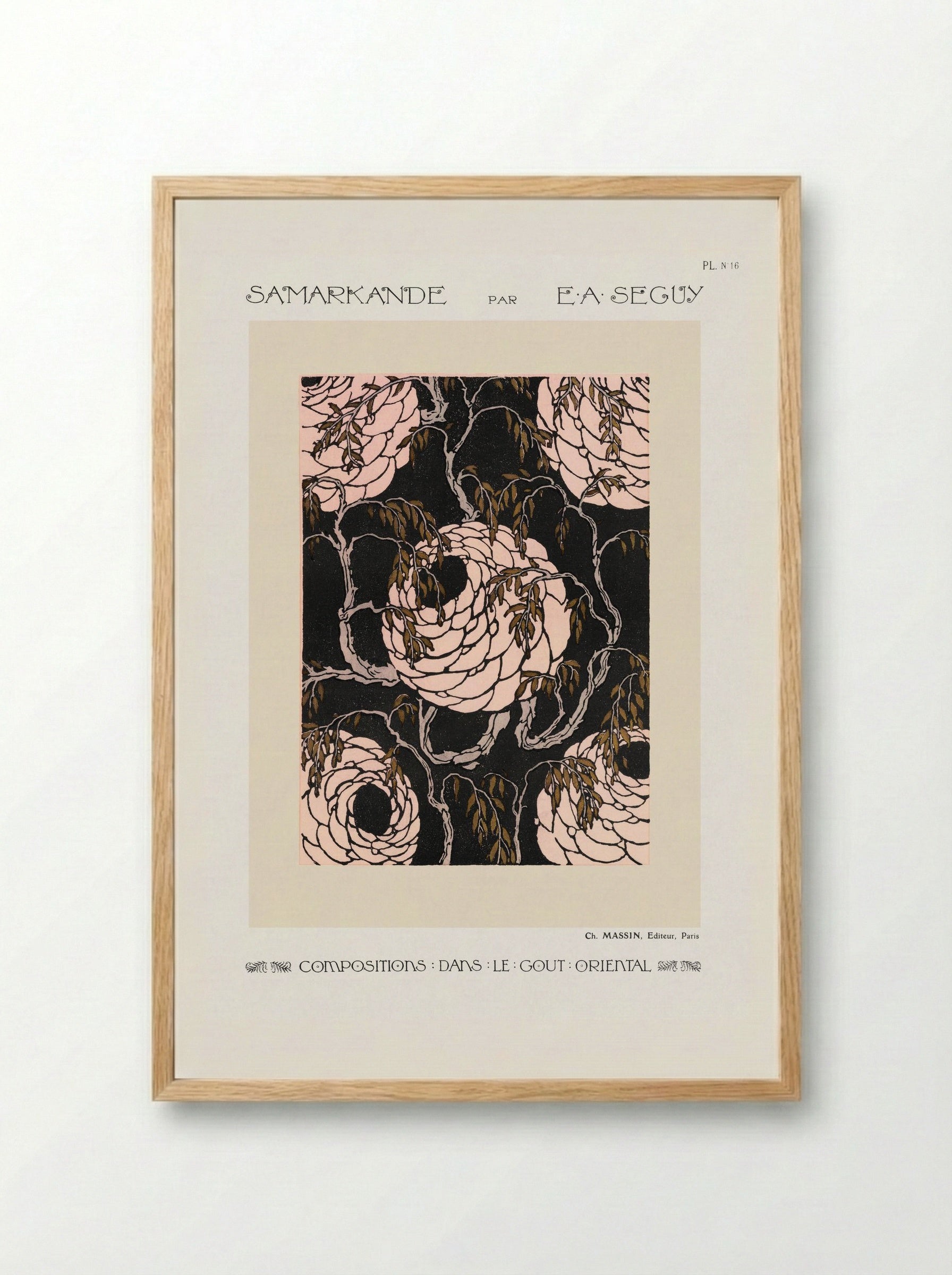 Samarkande, Plate 16 (Floral Composition in the Oriental Style) - Émile-Allain Séguy - Framed Print Wood