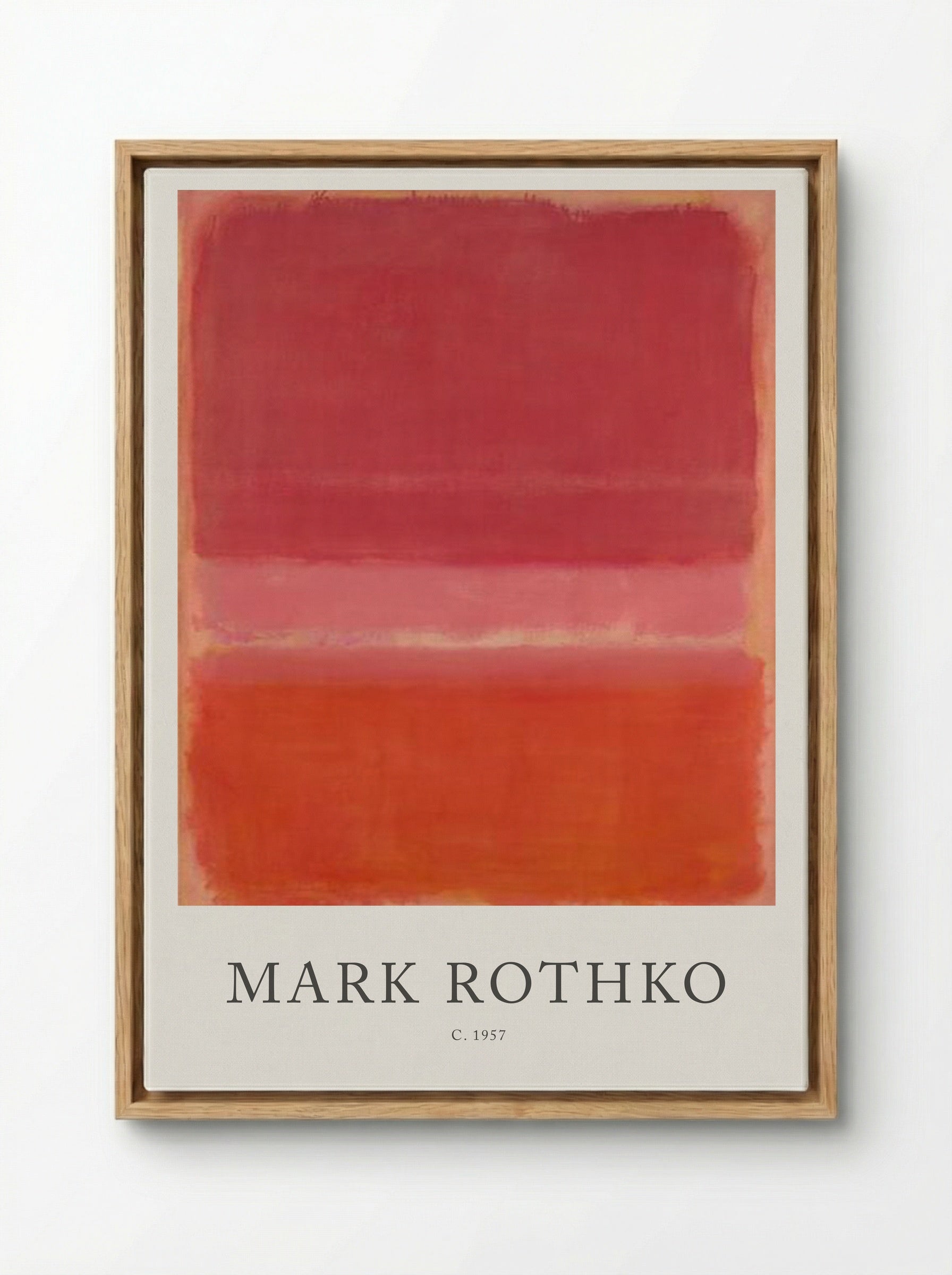 Untitled (Three Rectangles, Shades of Red) - Mark Rothko - Framed Canvas Wood