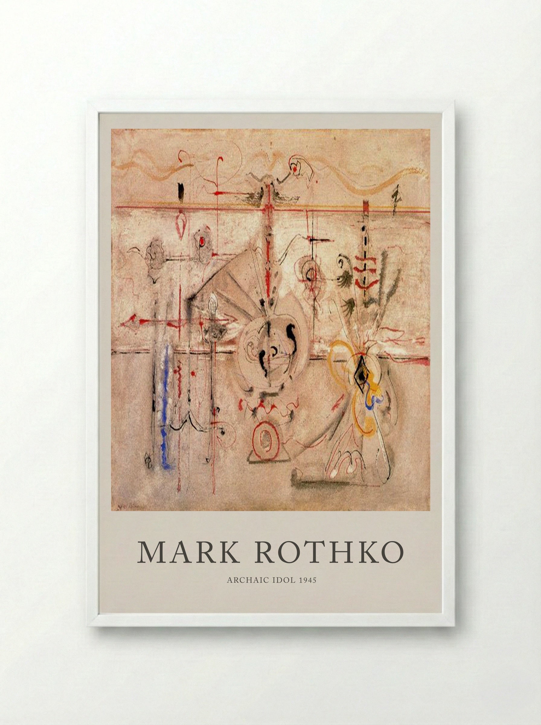 Archaic Idol - Mark Rothko - Framed Print White