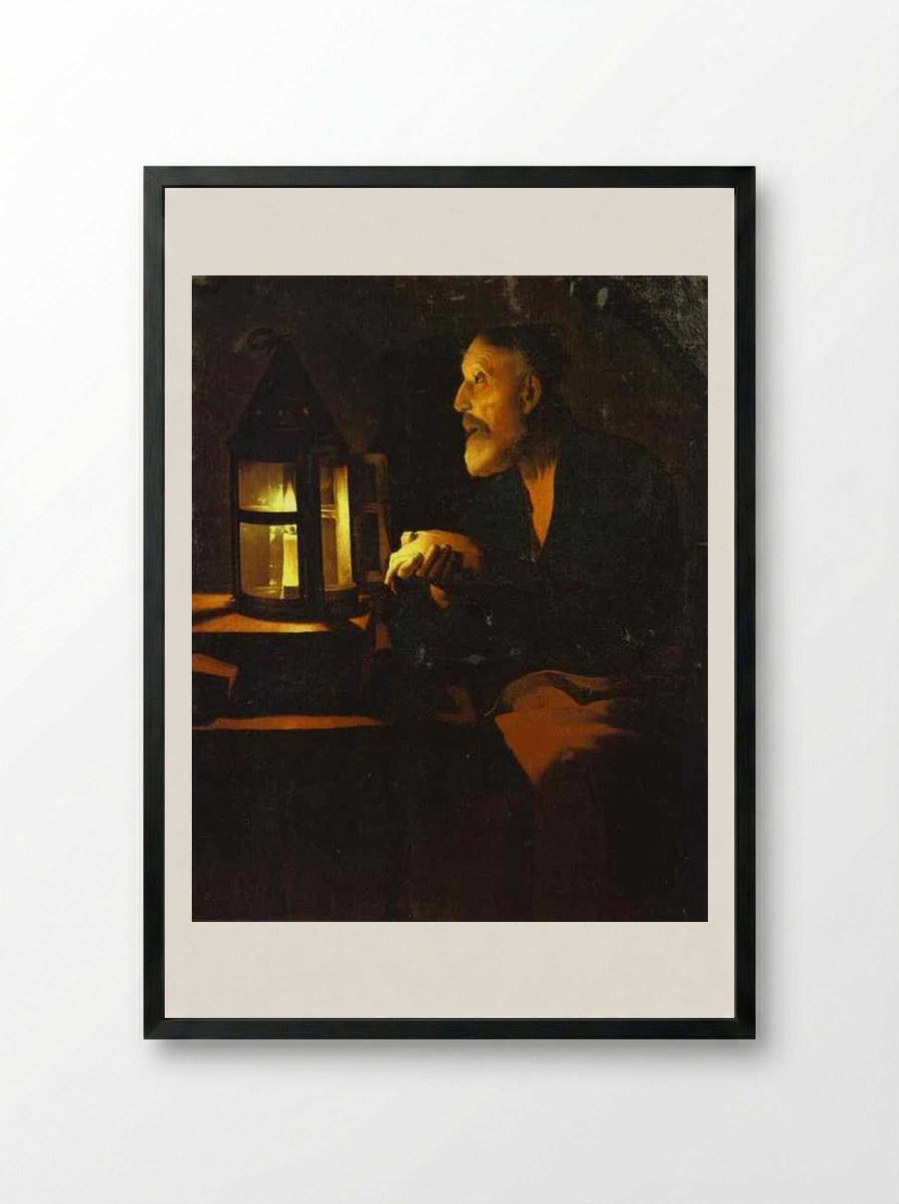 The Tears of Saint Peter - Georges de la Tour - Framed Print Black