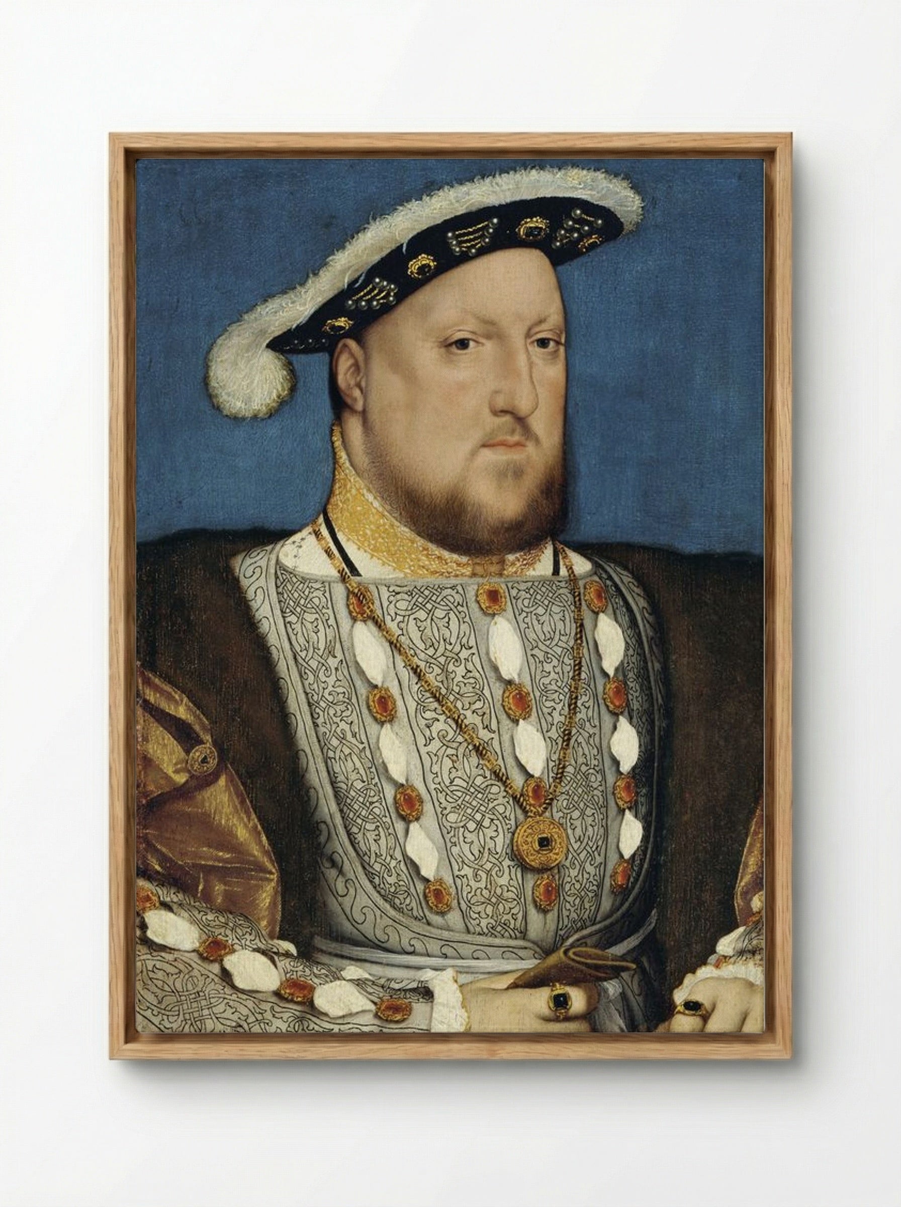 Portrait of Henry VIII of England - Hans Holbein the Younger - Framed Canvas Wood