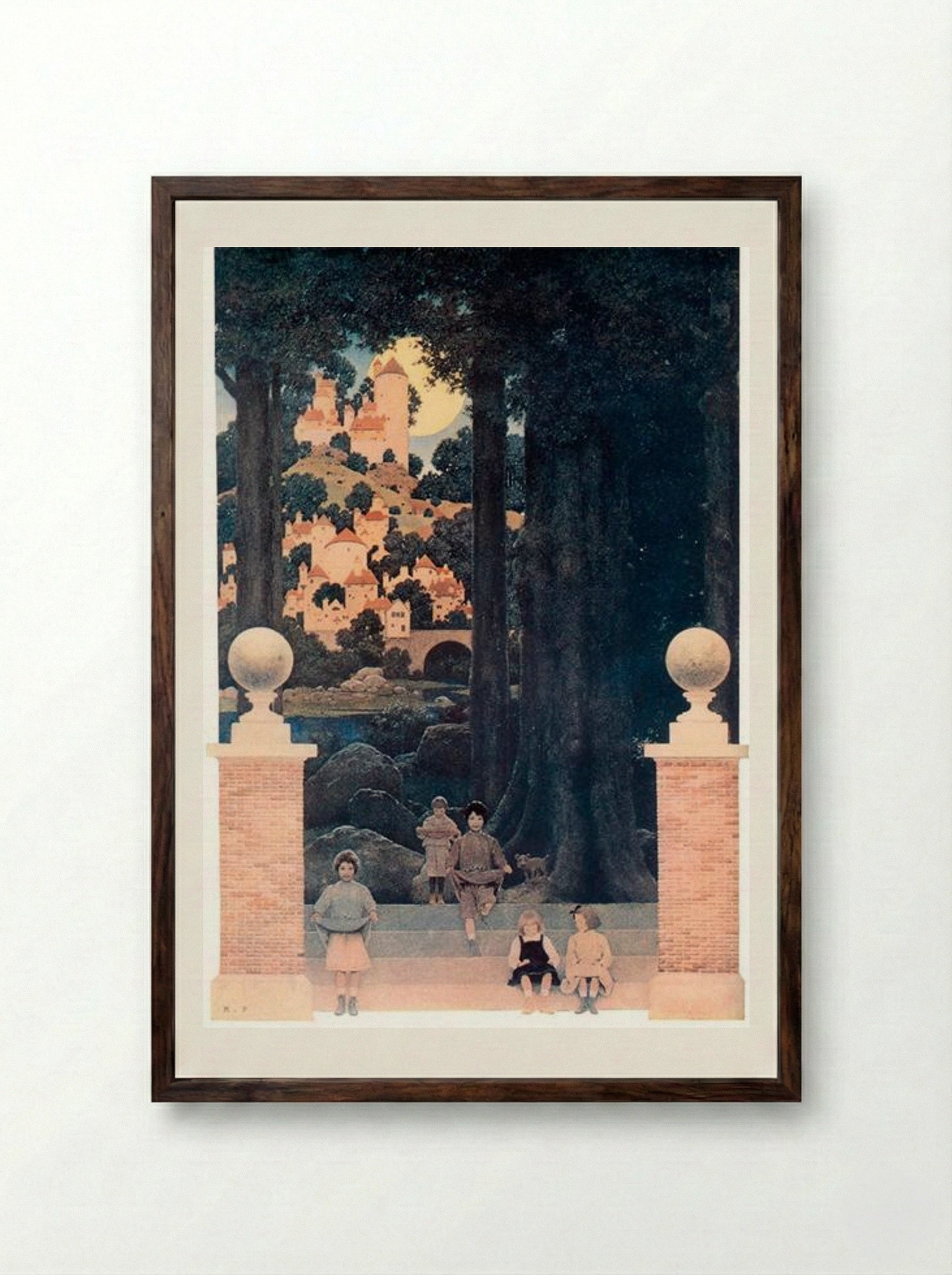 The Sugar-plum Tree - Maxfield Parrish - Framed Print Dark Wood