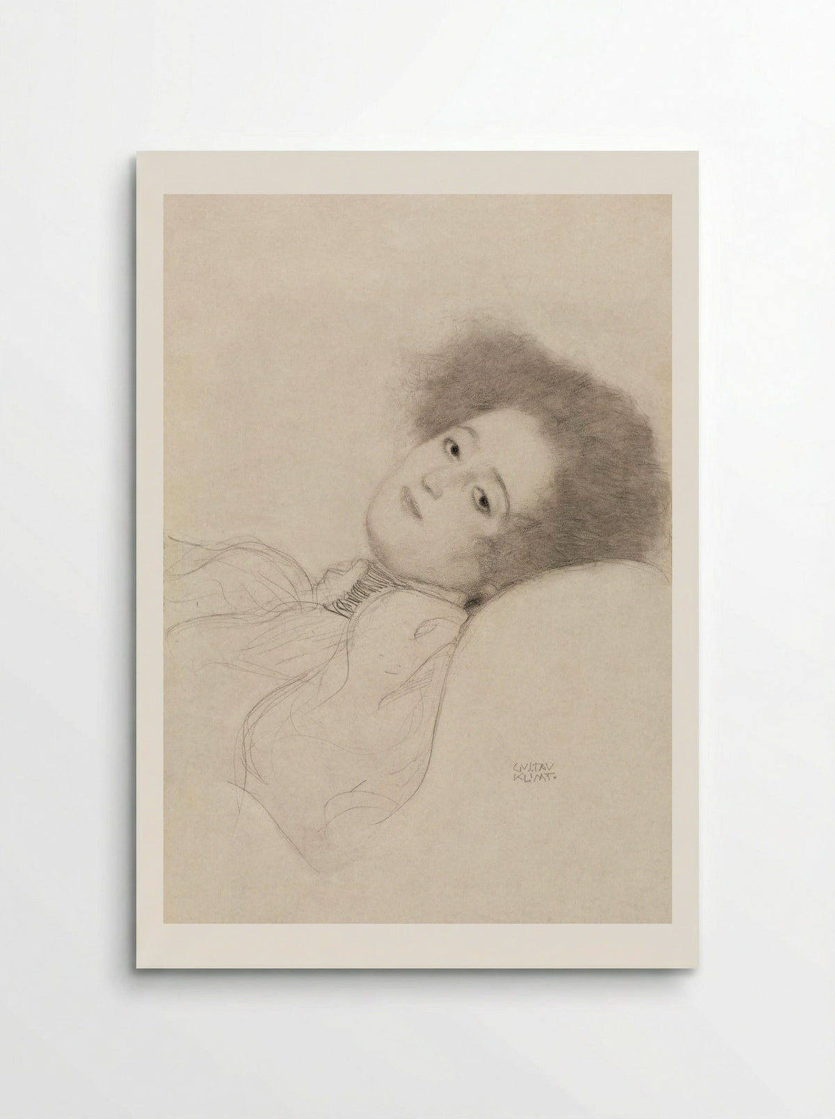 Portrait of a Young Woman Reclining - Gustav Klimt - Poster