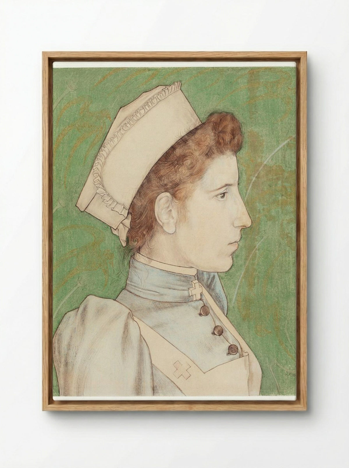 Portrait of Nurse Nelly - Jan Toorop - Framed Canvas Wood