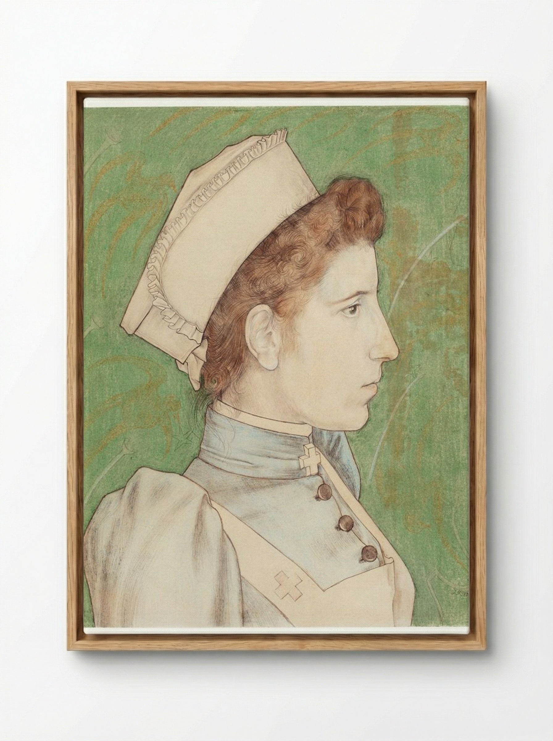 Portrait of Nurse Nelly - Jan Toorop - Framed Canvas Wood