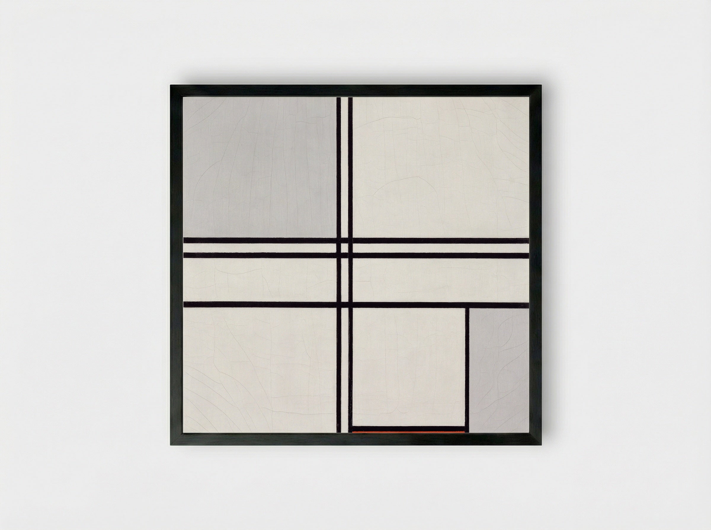 Composition No. 1, Grey-Red - Piet Mondrian - Framed Print Black
