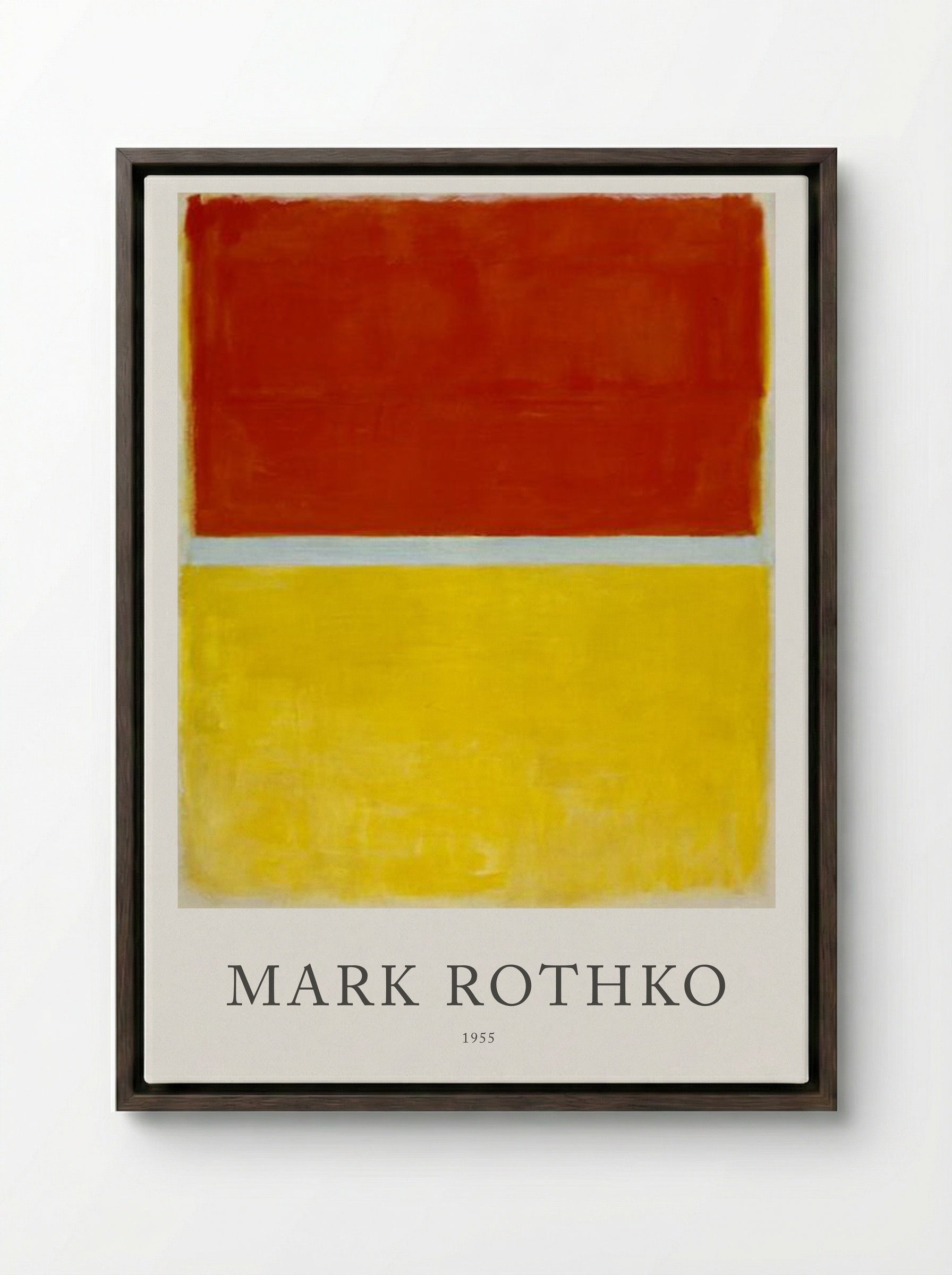Untitled (Red and Yellow) - Mark Rothko - Framed Canvas Dark Wood