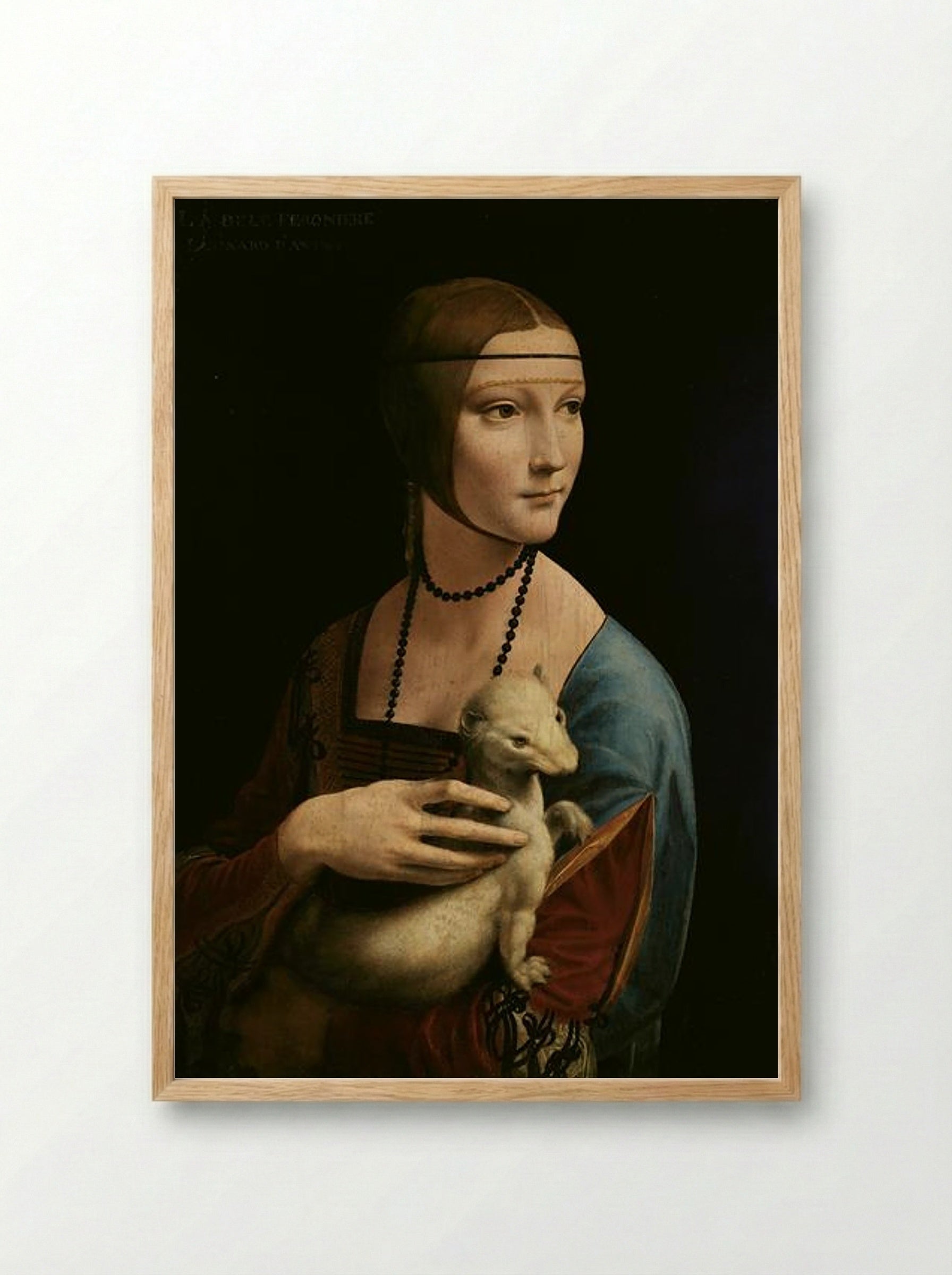 The Lady with an Ermine (Cecilia Gallerani) - Leonardo da Vinci - Framed Print Wood