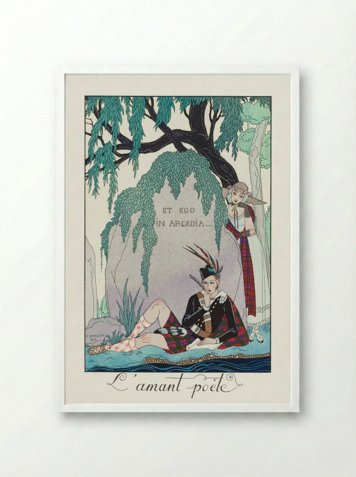 L'Amant Poète - George Barbier - Framed Print White