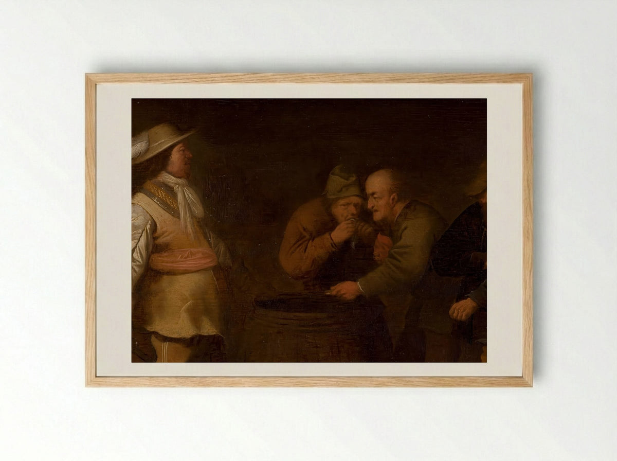 The Yielding of War Booty - Esaias van de Velde - Framed Print Wood