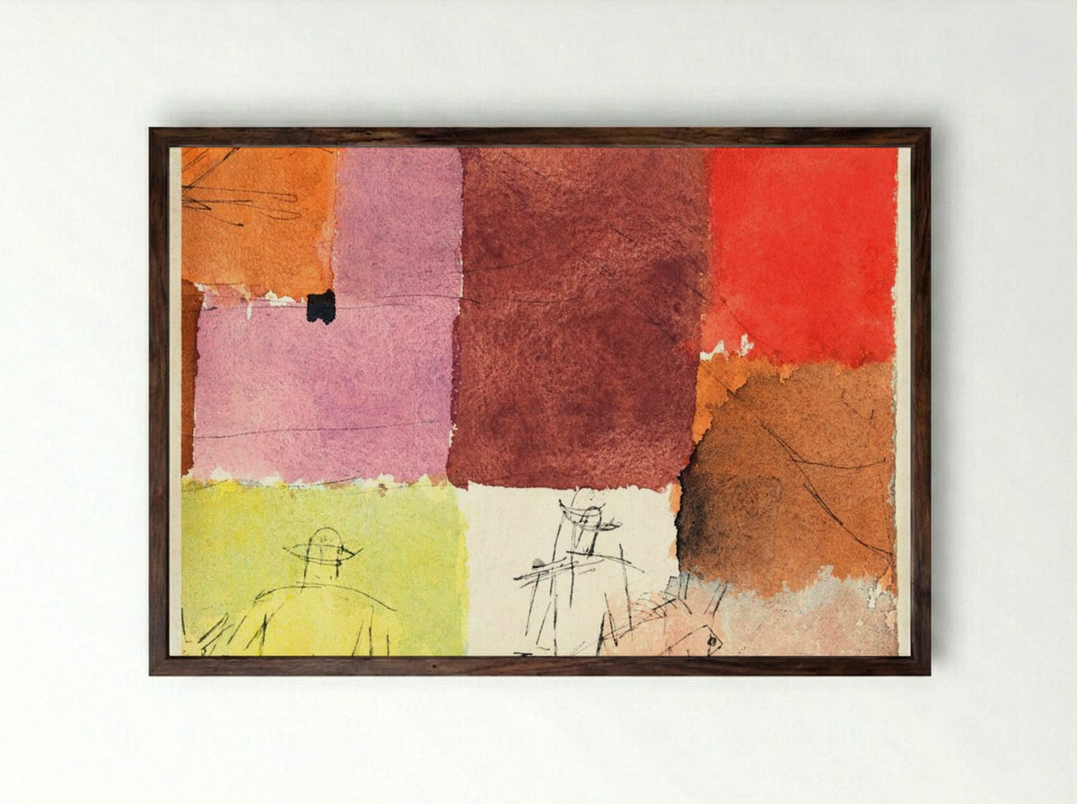 Composition with Figures - Paul Klee - Framed Print Dark Wood