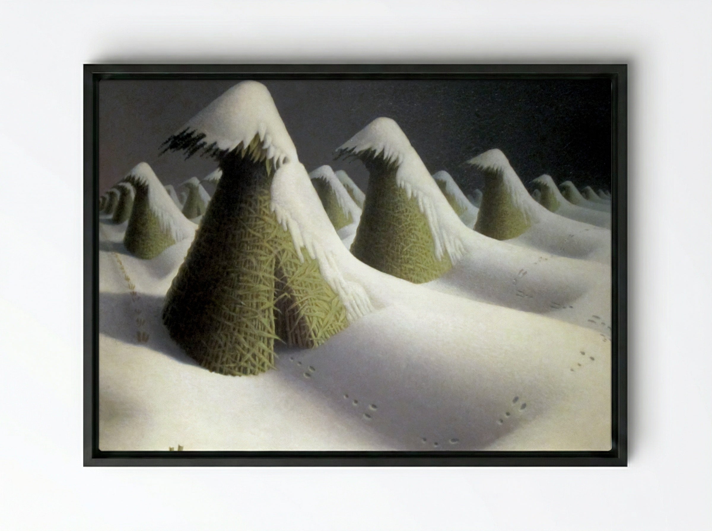 January - Grant Wood - Framed Canvas Black