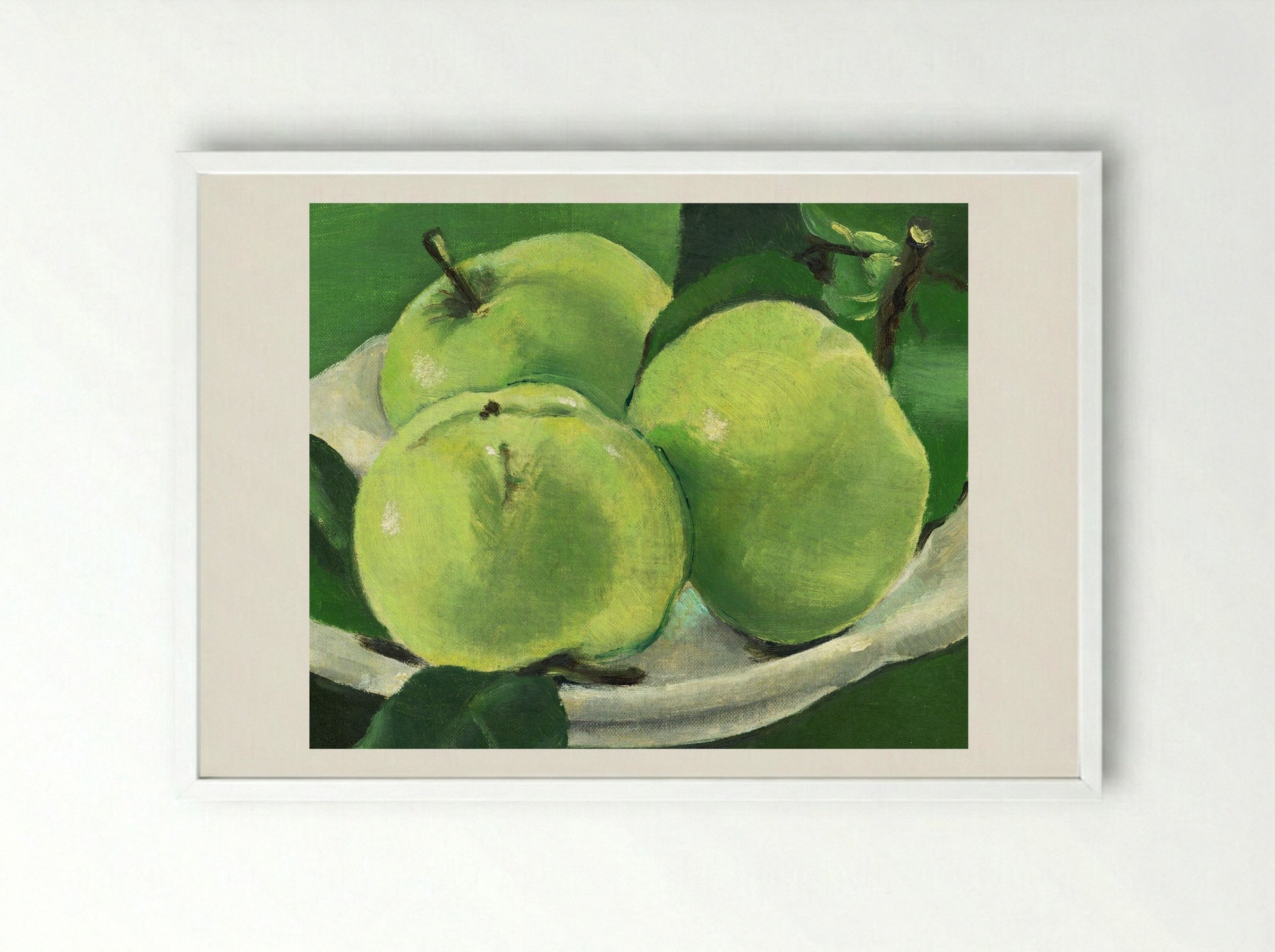 Still Life with Apples - Mikuláš Galanda - Framed Print White