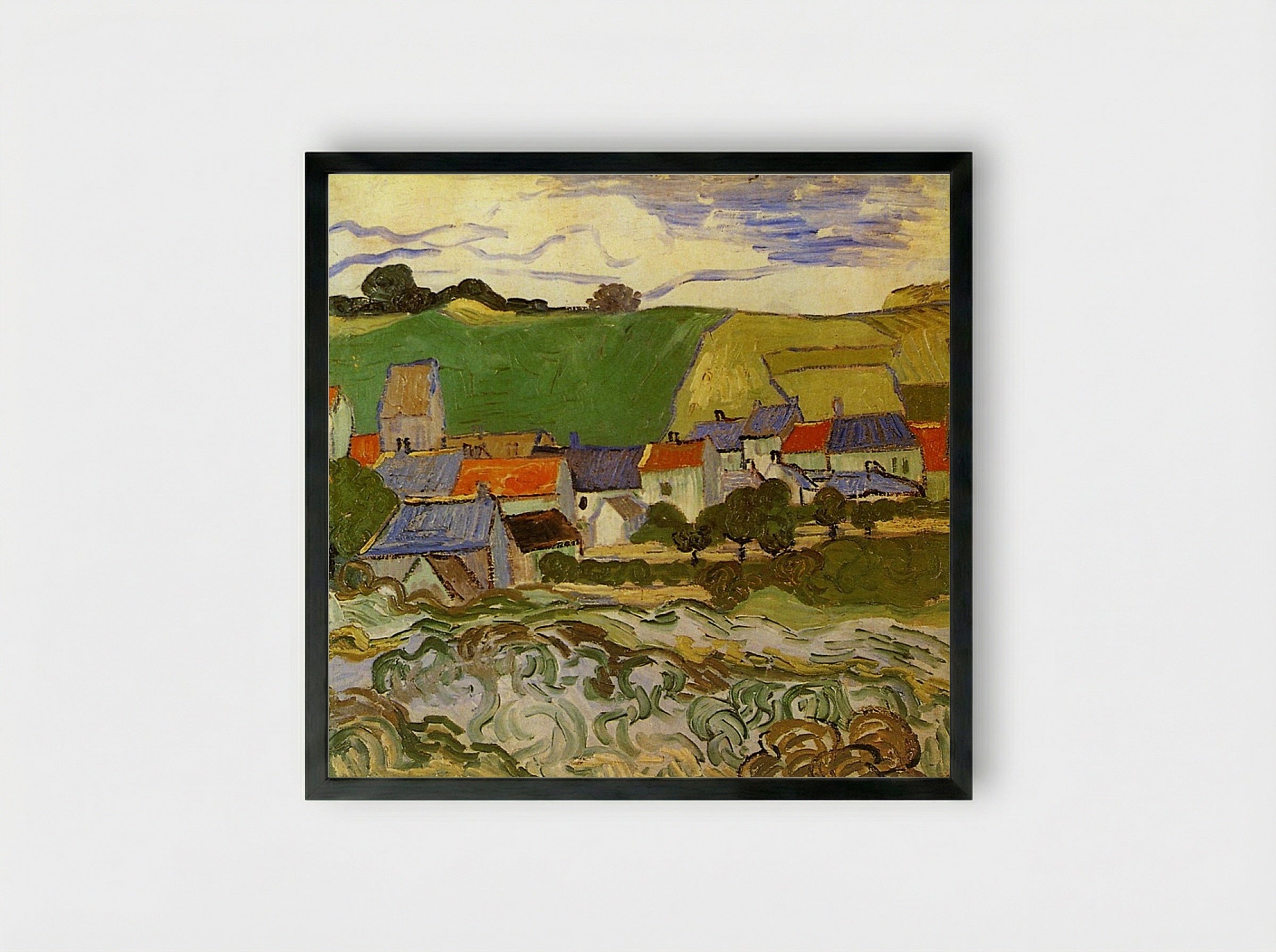 View of Auvers - Vincent van Gogh - Framed Print Black
