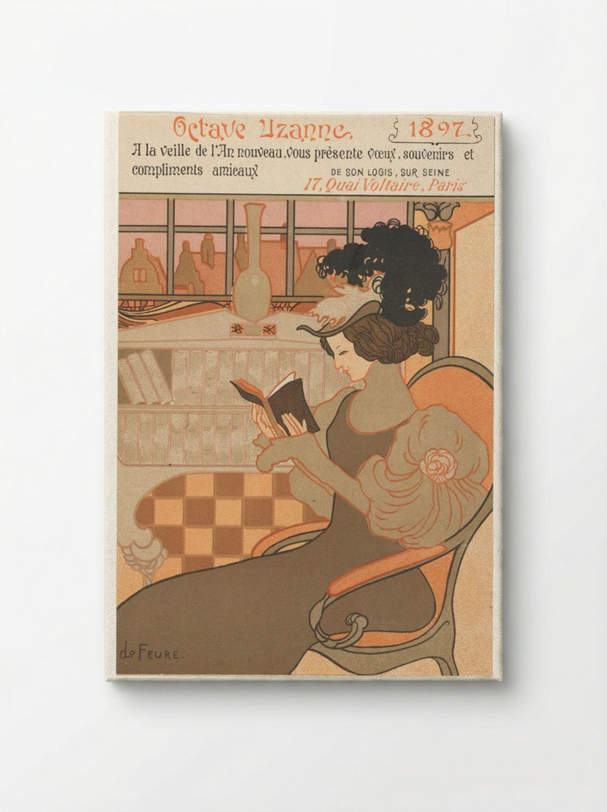 Nieuwjaarswens van Octave Uzanne voor het jaar 1897 (New Year's Greeting Card for Octave Uzanne, 1897) - Georges de Feure - Canvas