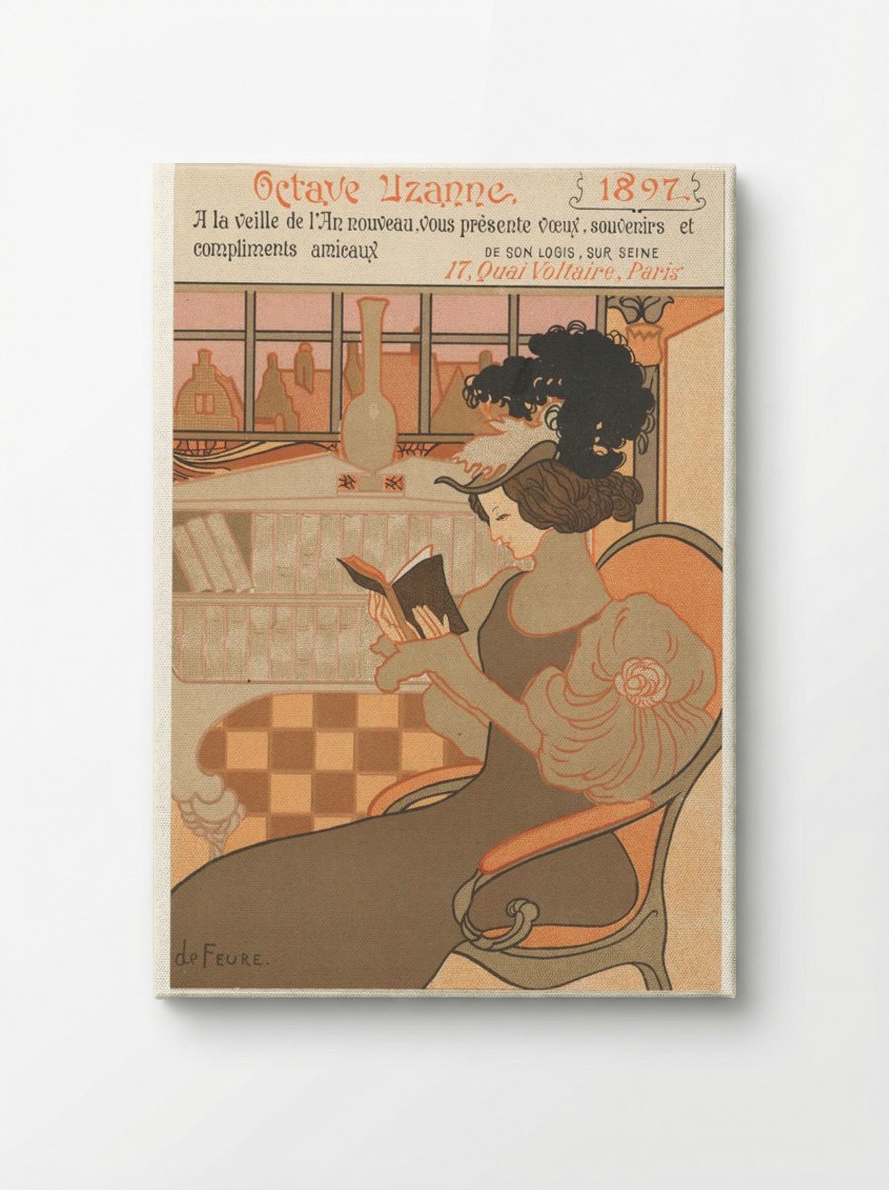 Nieuwjaarswens van Octave Uzanne voor het jaar 1897 (New Year's Greeting Card for Octave Uzanne, 1897) - Georges de Feure - Canvas