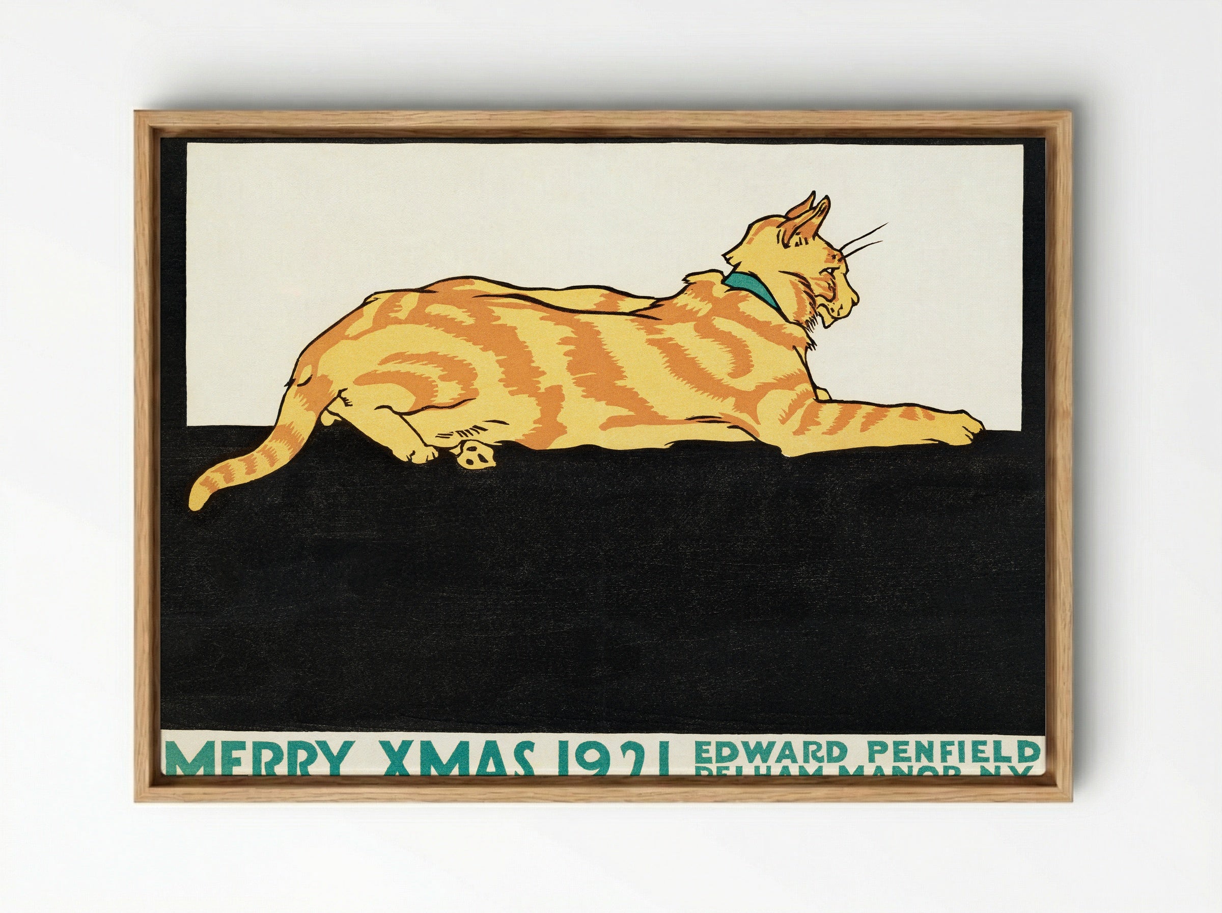 Merry Xmas 1921 - Edward Penfield - Framed Canvas Wood