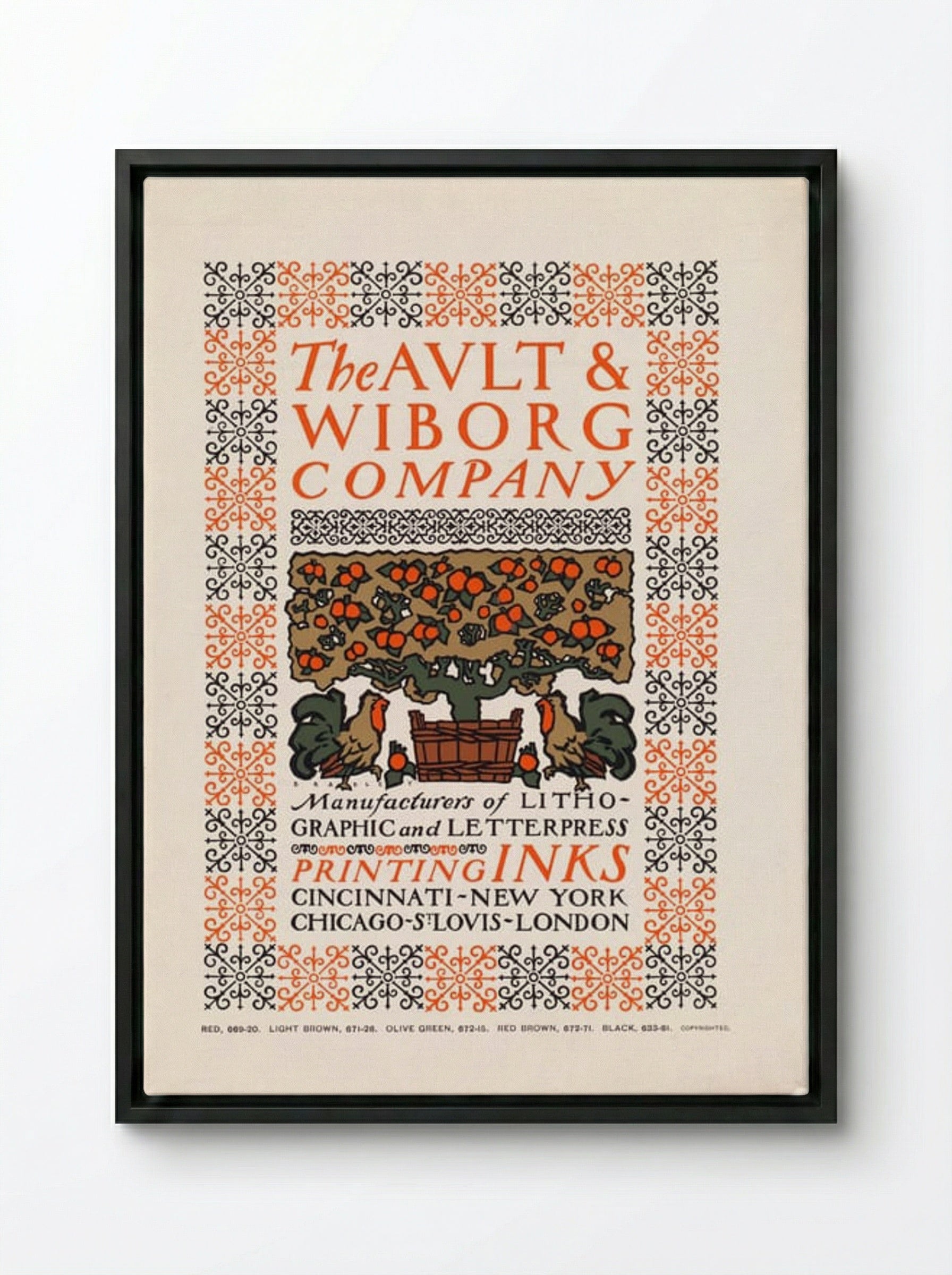 The Ault & Wiborg Company - Will H. Bradley - Framed Canvas Black