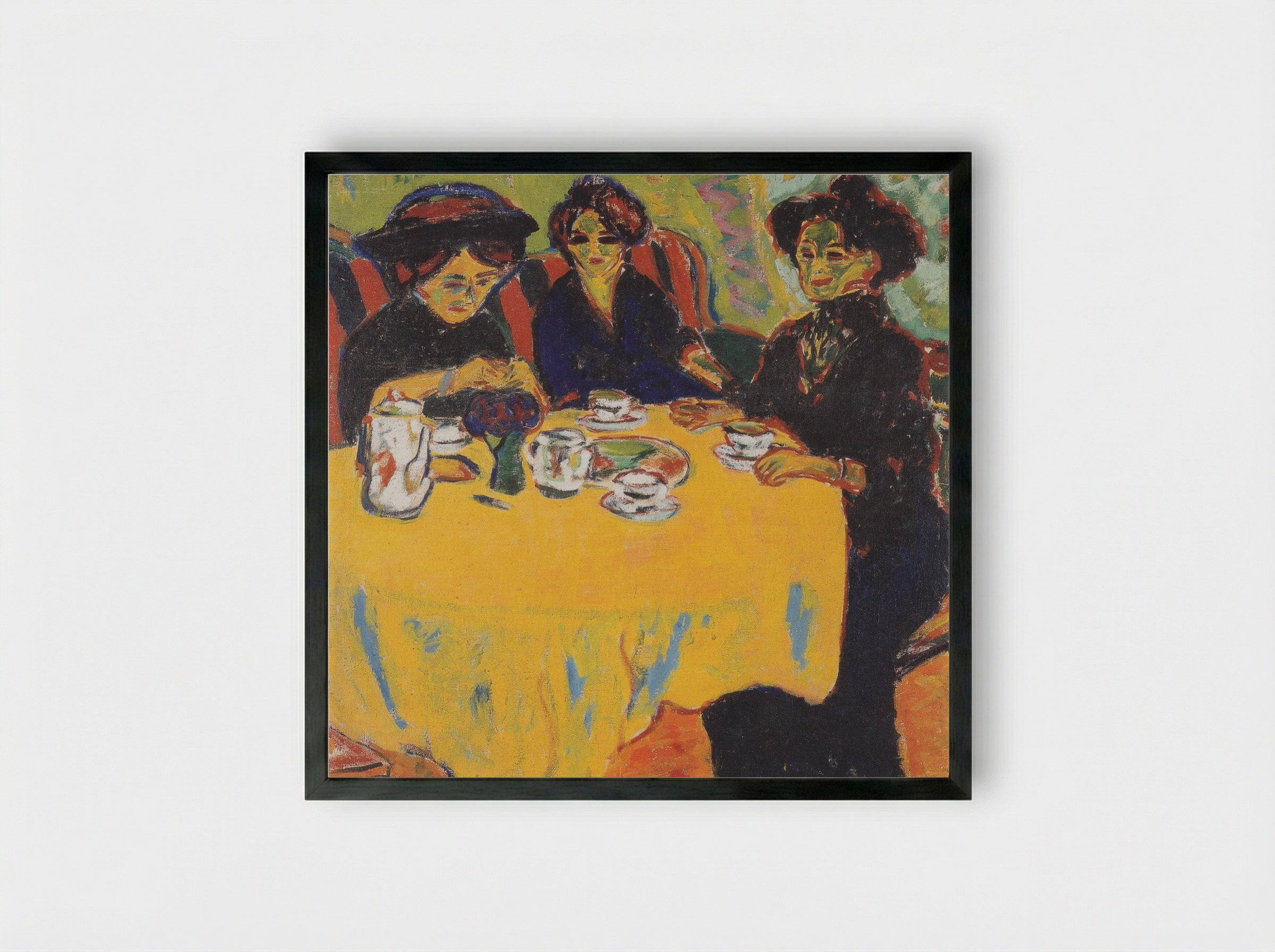 Coffee Drinking Women - Ernst Ludwig Kirchner - Framed Print Black