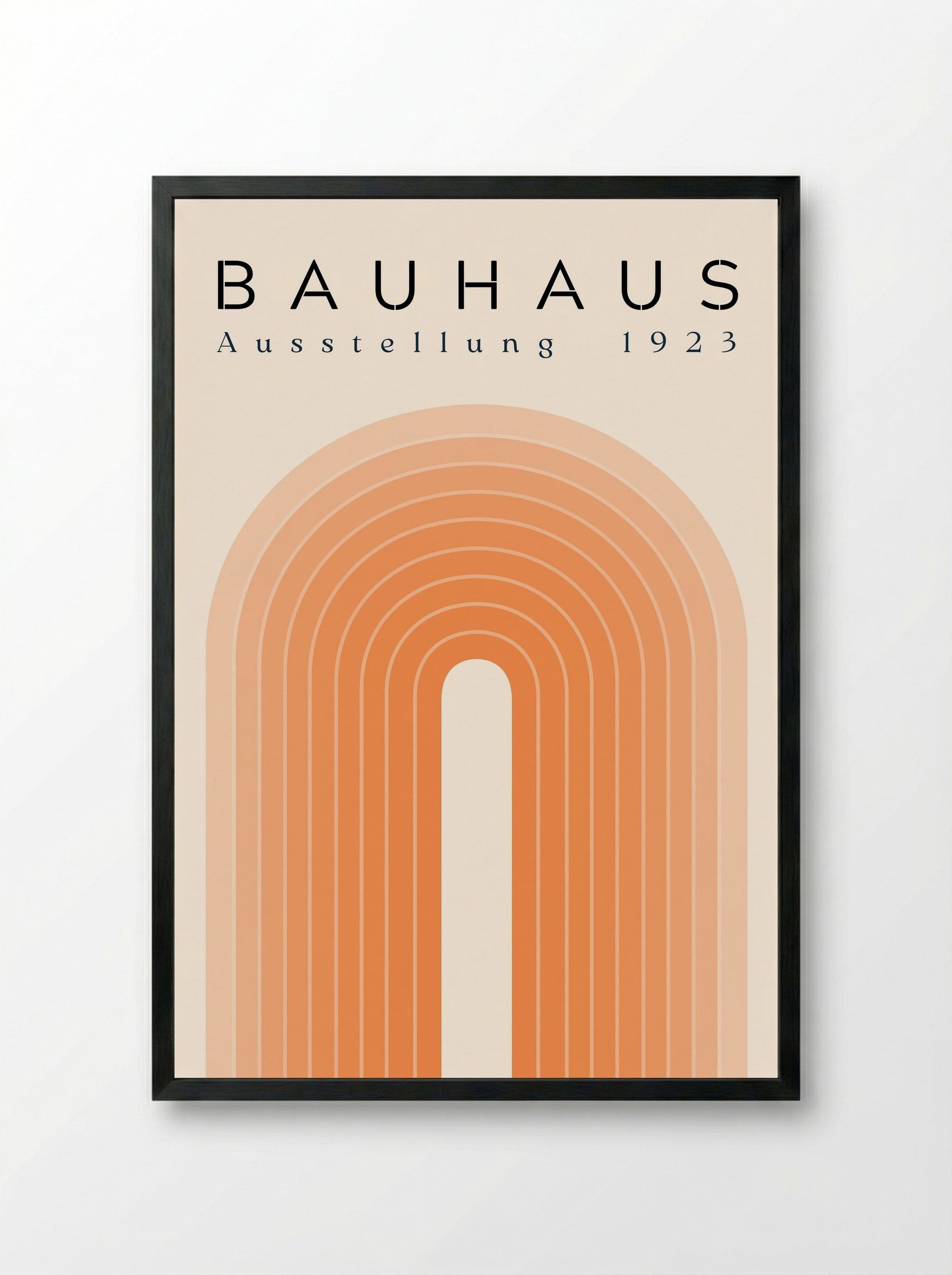 Bauhaus Sunset Arch – 1923 Exhibition Poster - Framed Print Black