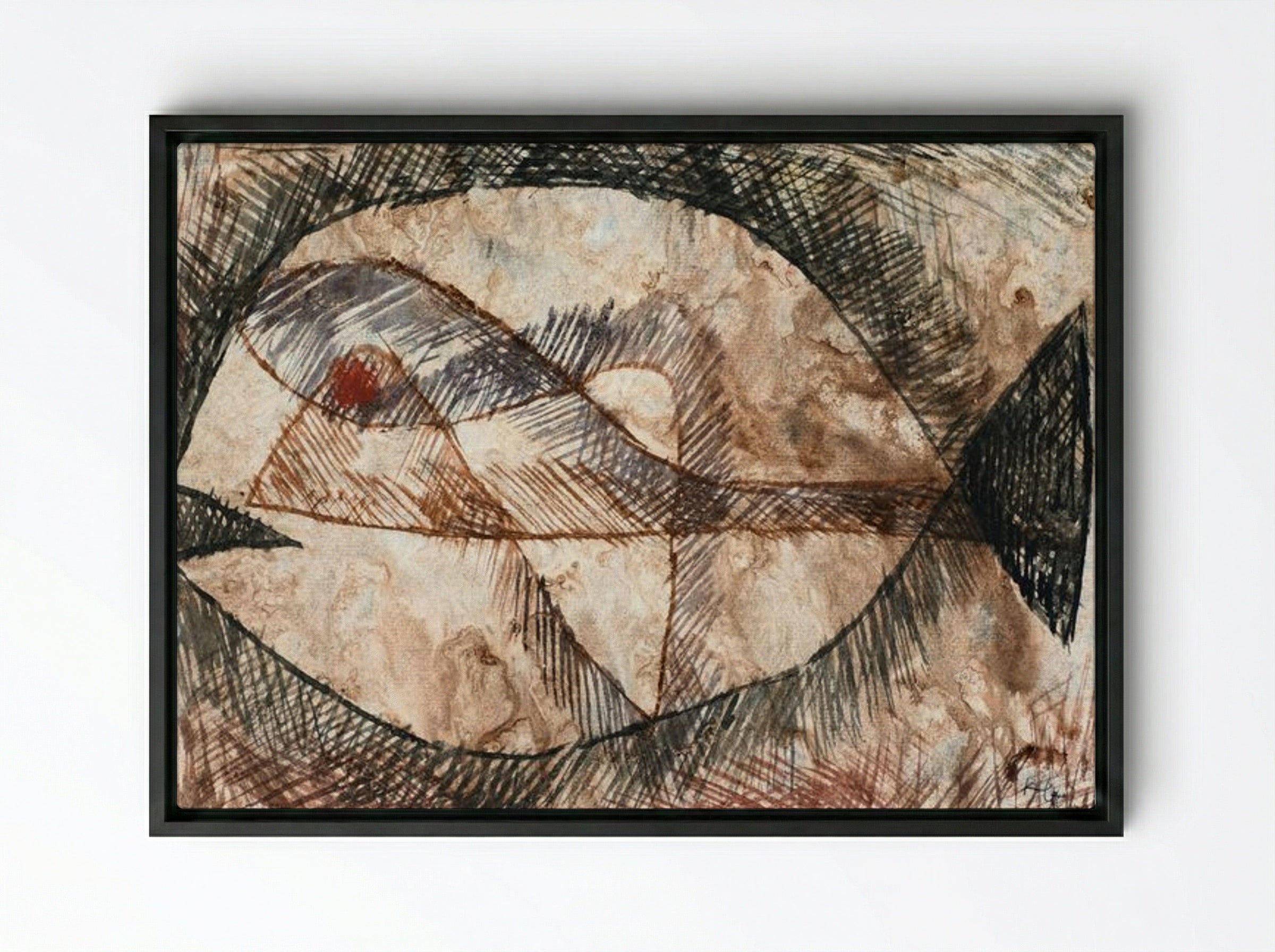 Fisch - Paul Klee - Framed Canvas Black