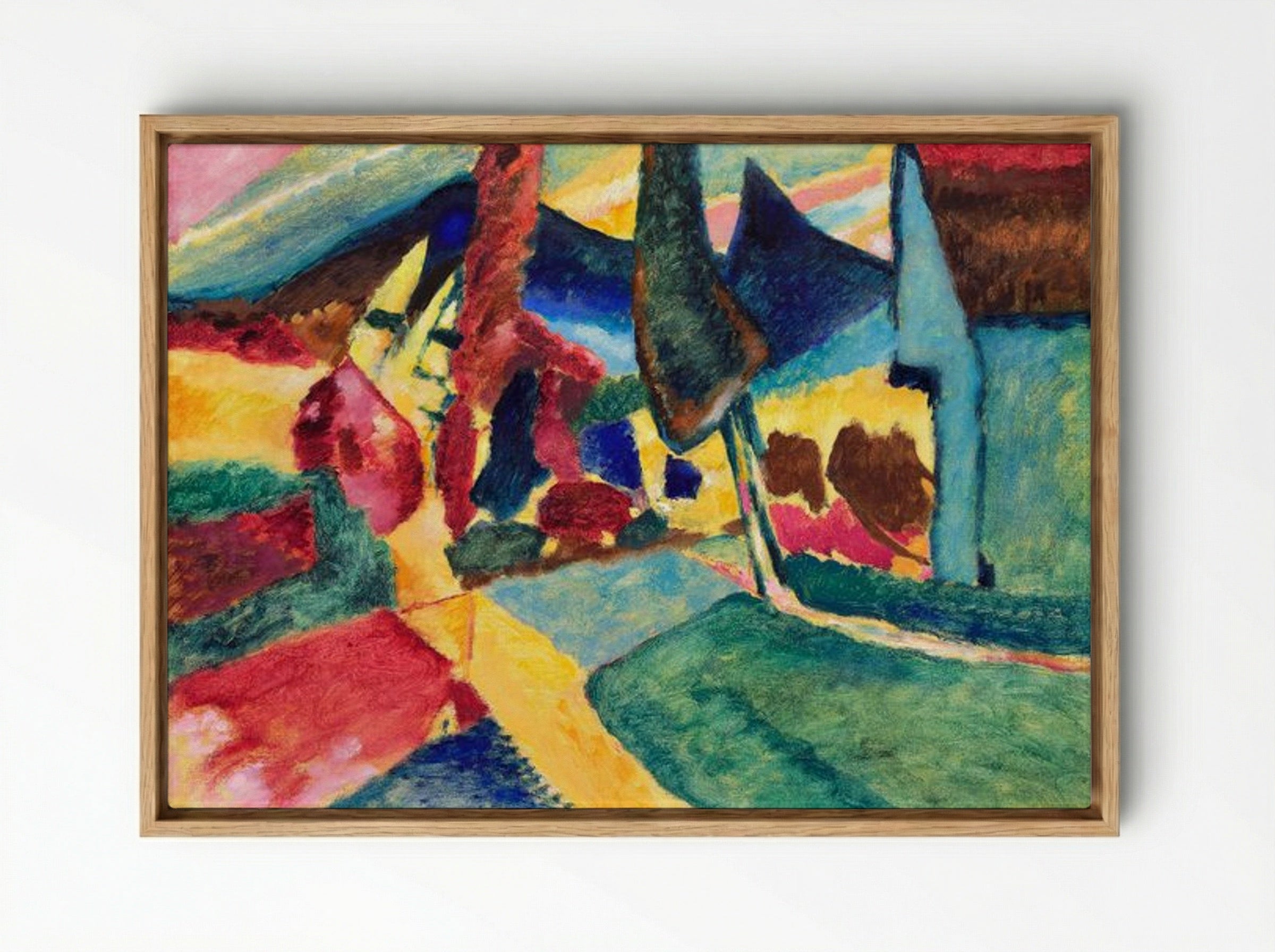 Landscape with Two Poplars - Wassily Kandinsky - Framed Canvas Wood
