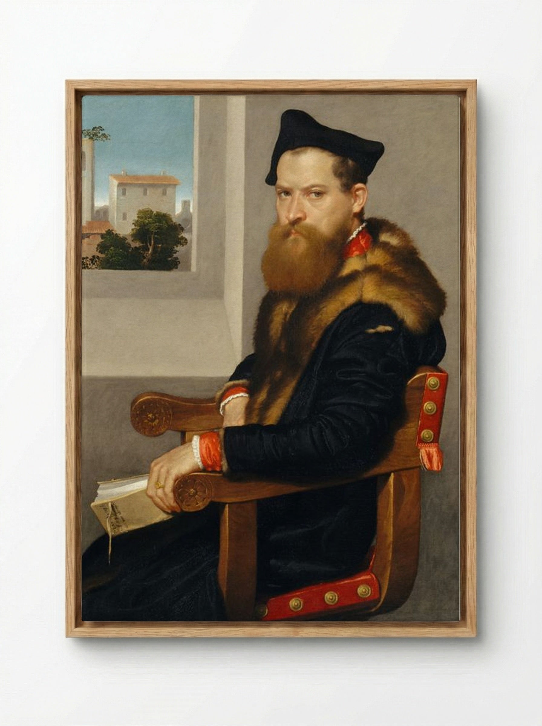 Portrait of Bartolomeo Bonghi - Giovanni Battista Moroni - Framed Canvas Wood