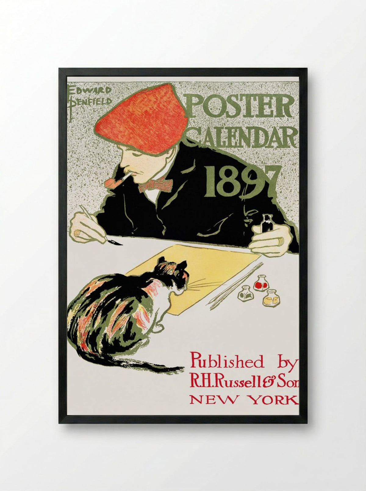 Poster Calendar 1897 - Edward Penfield - Framed Print Black
