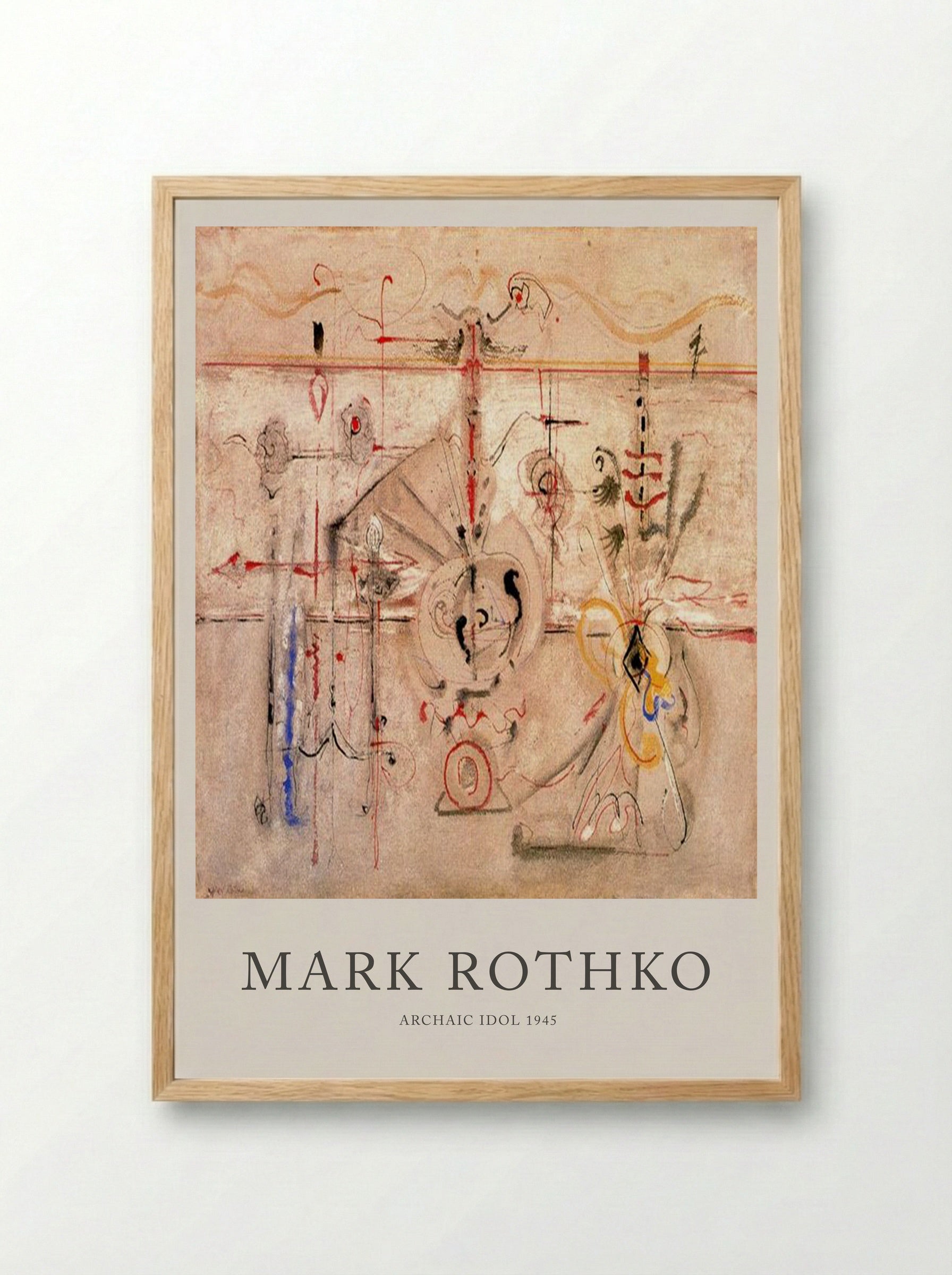 Archaic Idol - Mark Rothko - Framed Print Wood