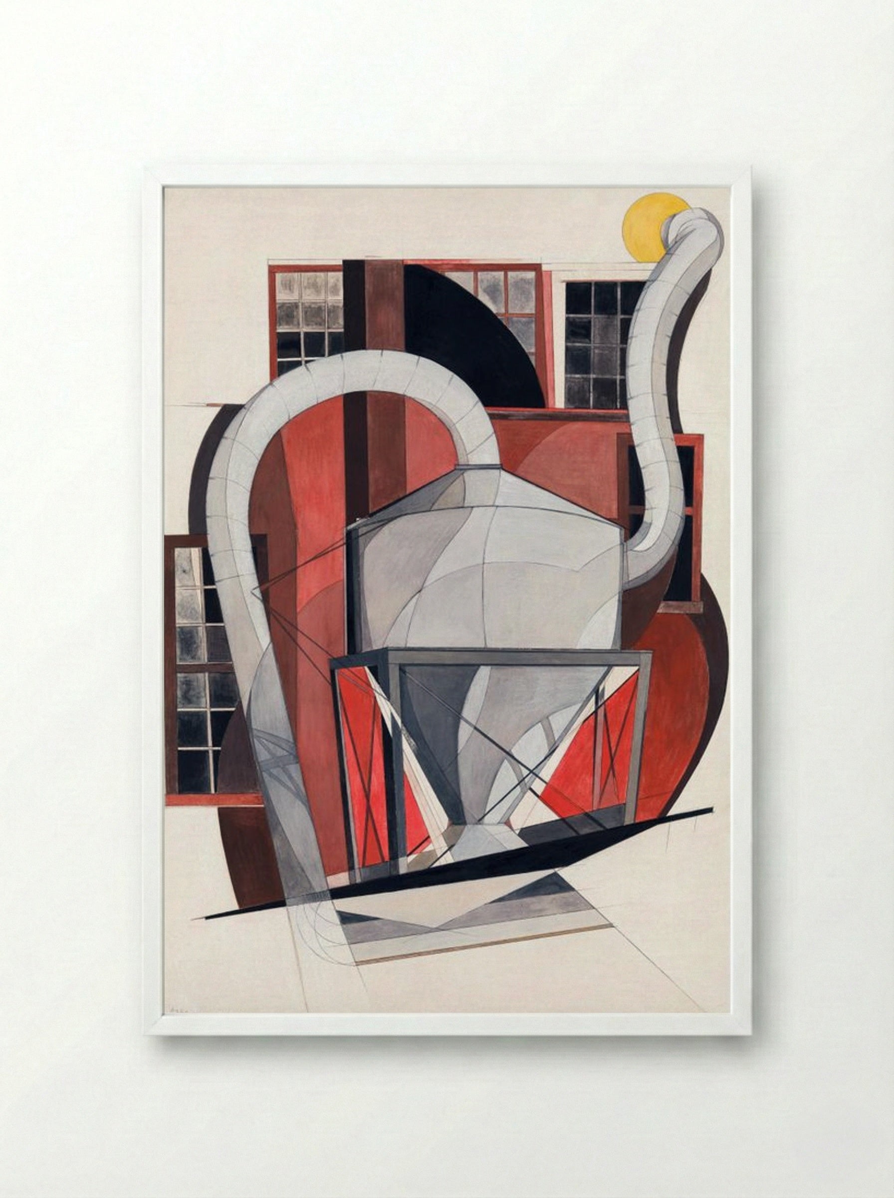 Machinery - Charles Demuth - Framed Print White