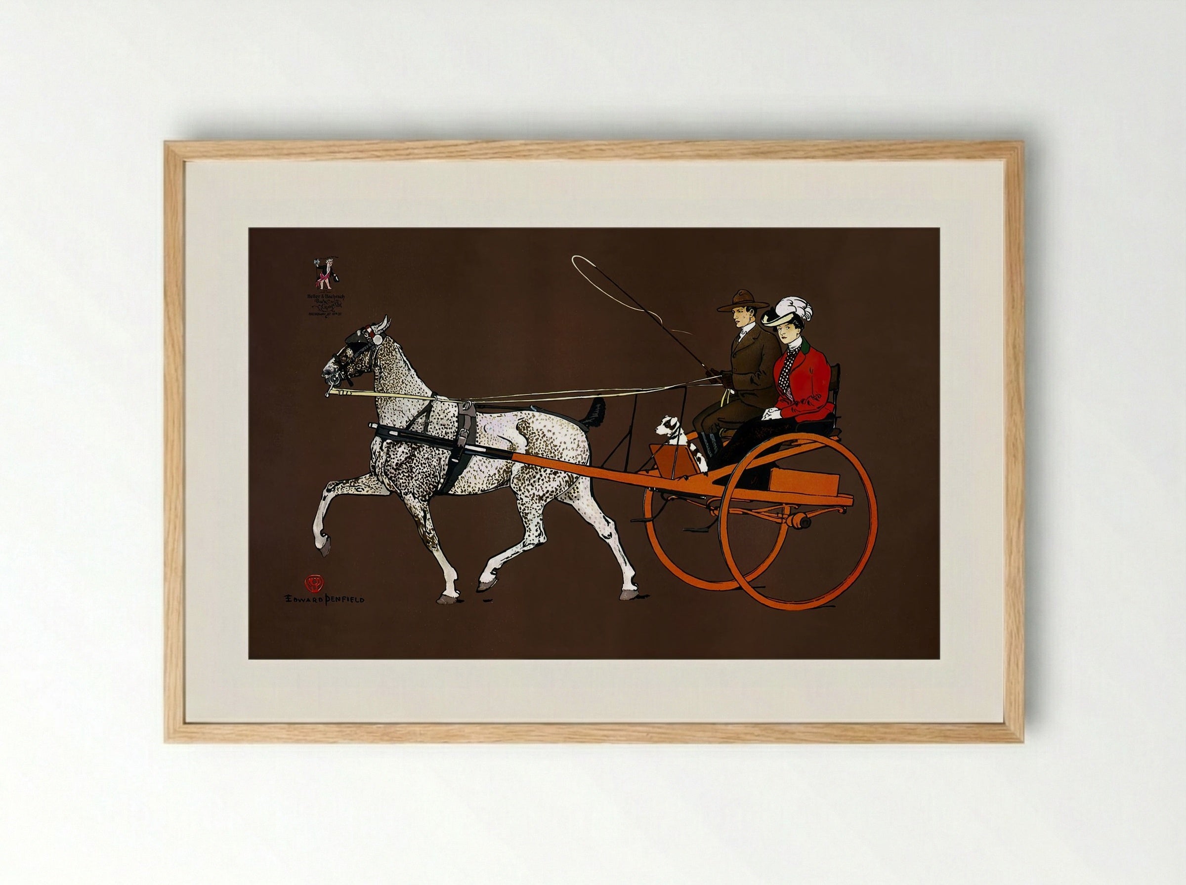 Couple in a Carriage - Edward Penfield - Framed Print Wood