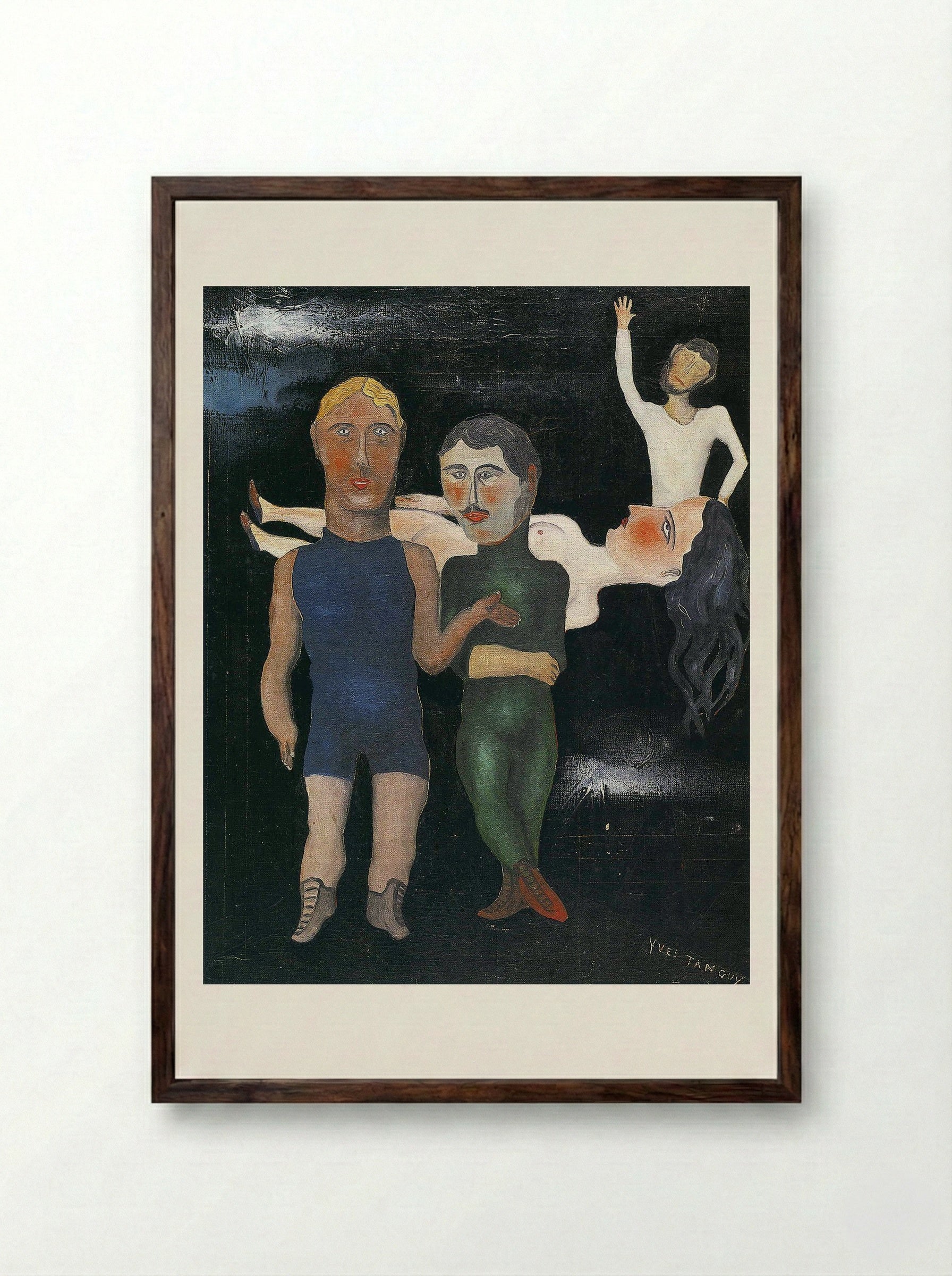 The Travelling Performers - Yves Tanguy - Framed Print Dark Wood
